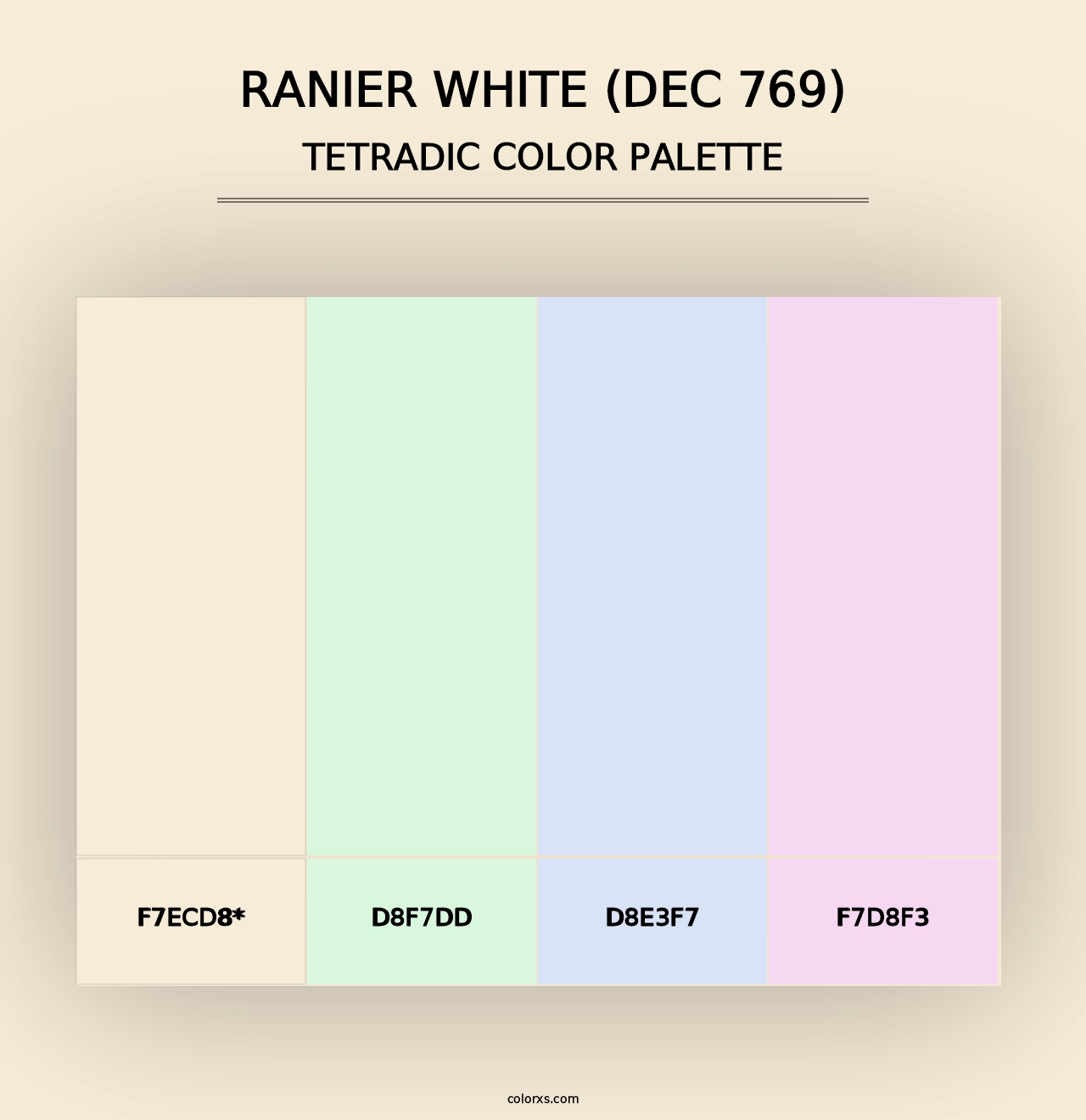 Ranier White (DEC 769) - Tetradic Color Palette