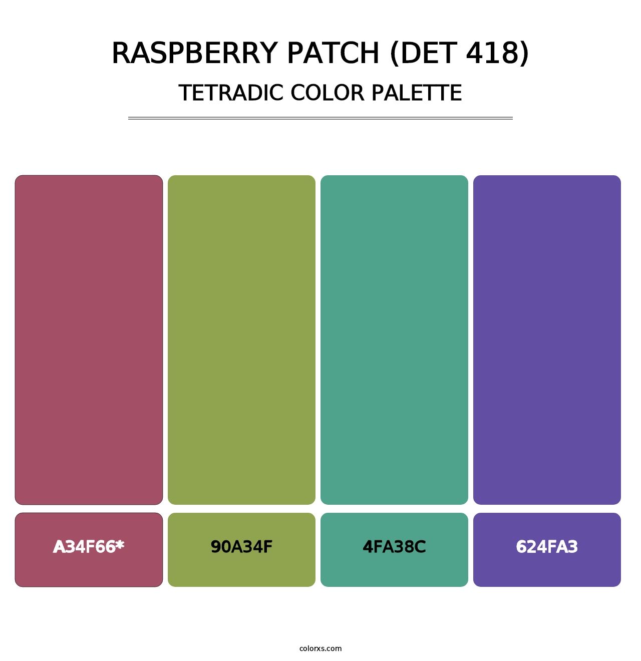 Raspberry Patch (DET 418) - Tetradic Color Palette