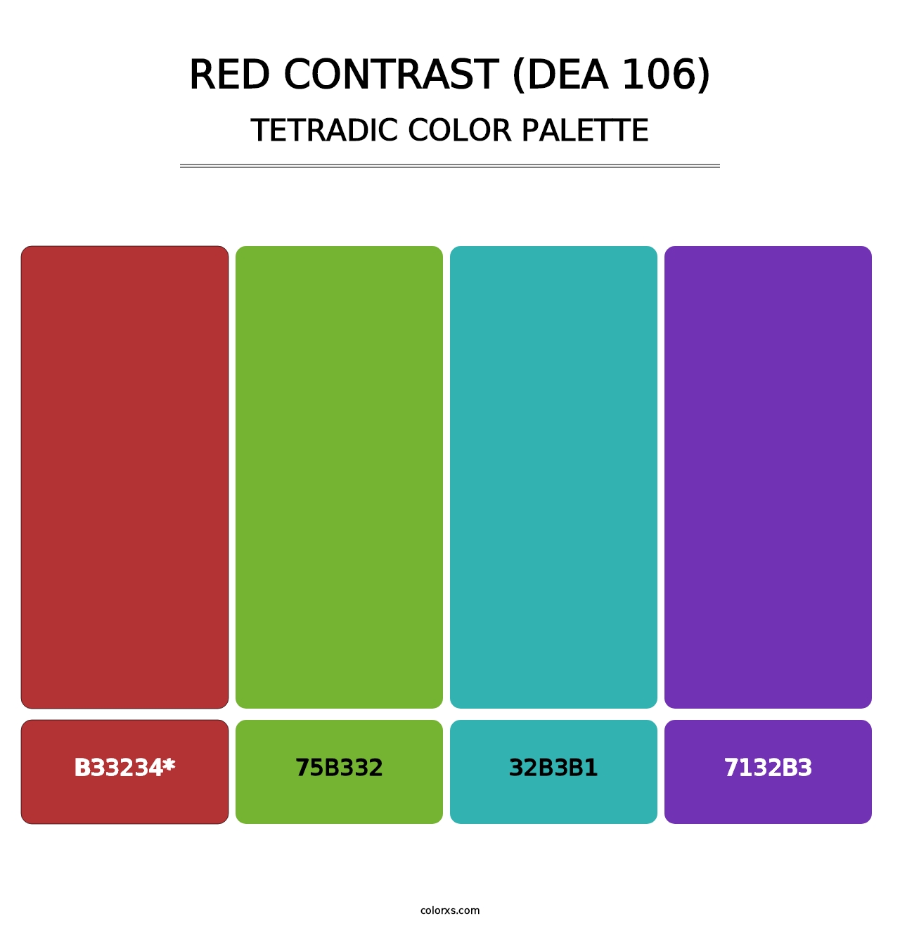 Red Contrast (DEA 106) - Tetradic Color Palette