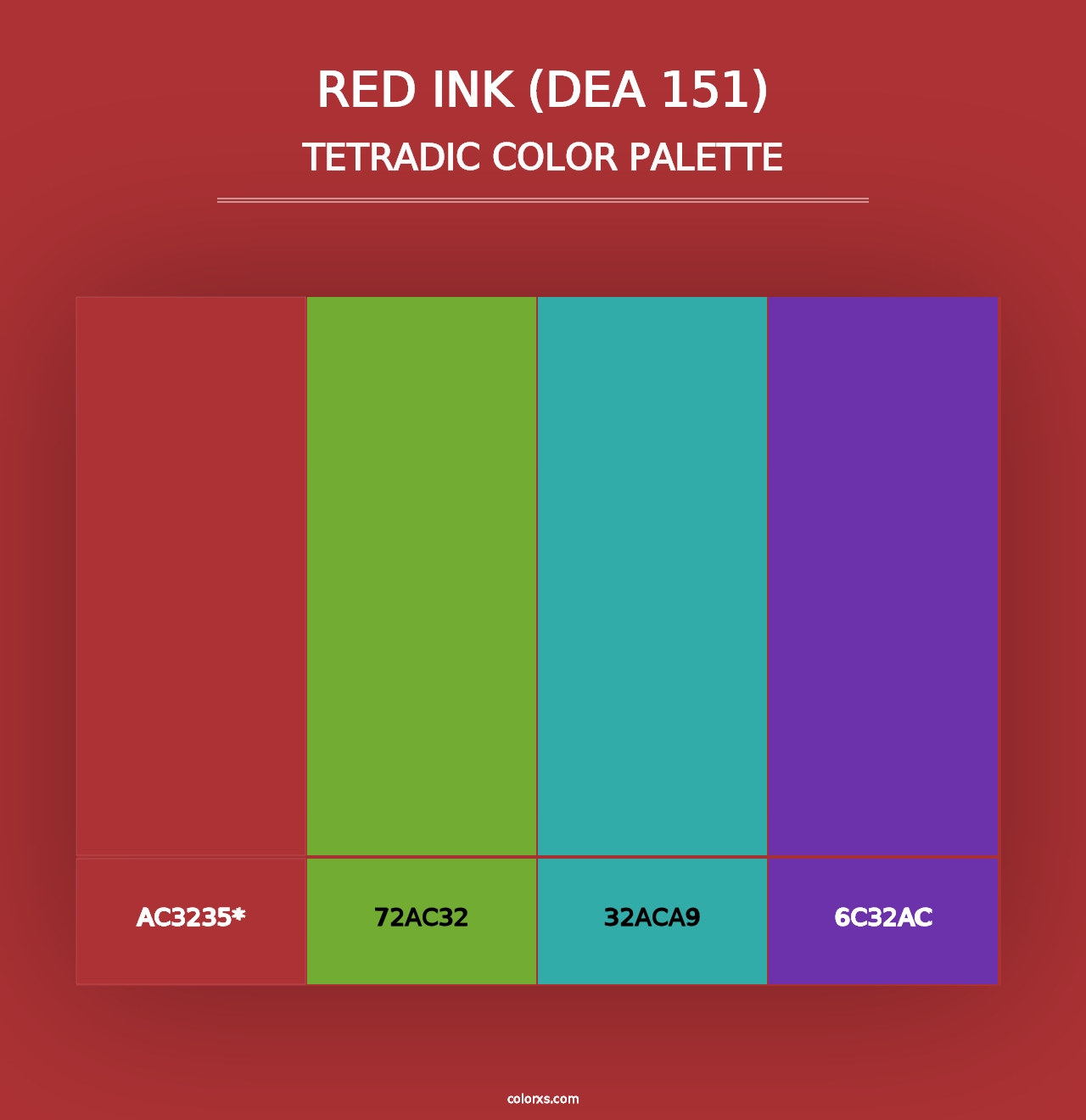 Red Ink (DEA 151) - Tetradic Color Palette