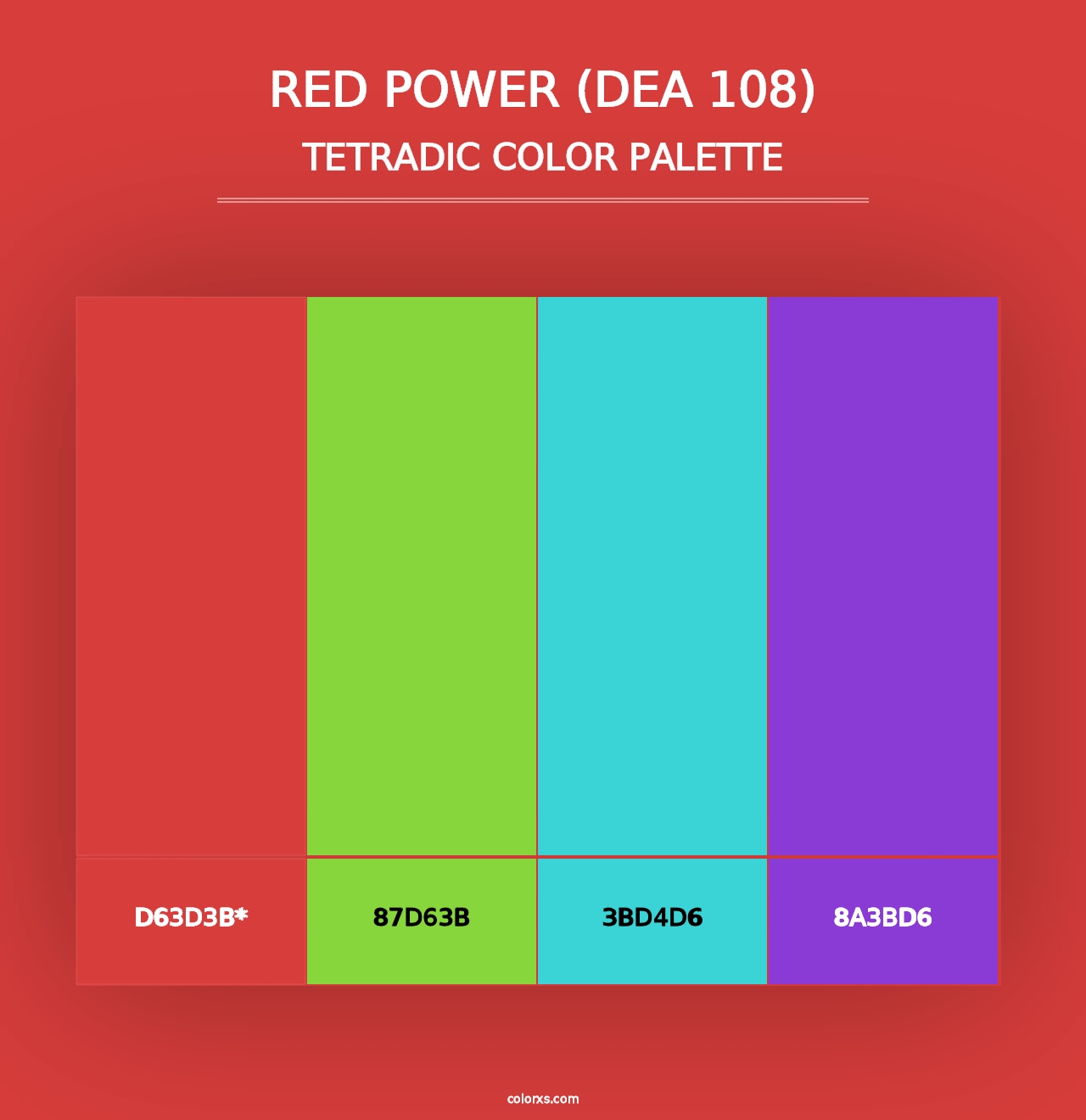 Red Power (DEA 108) - Tetradic Color Palette