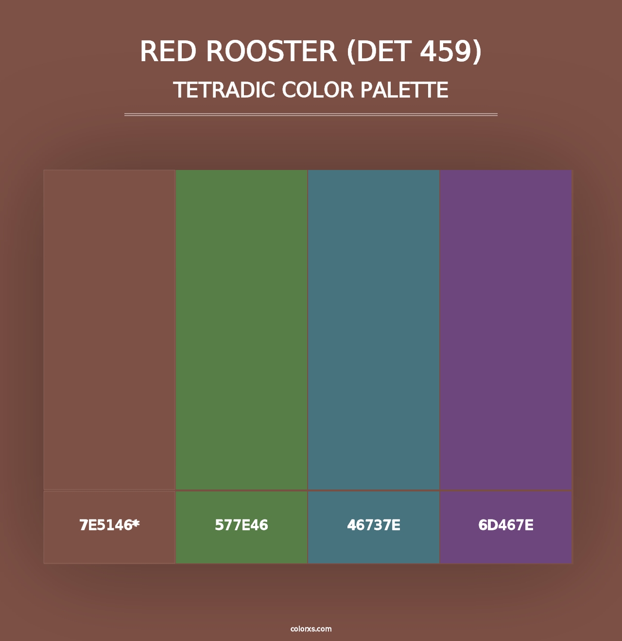 Red Rooster (DET 459) - Tetradic Color Palette