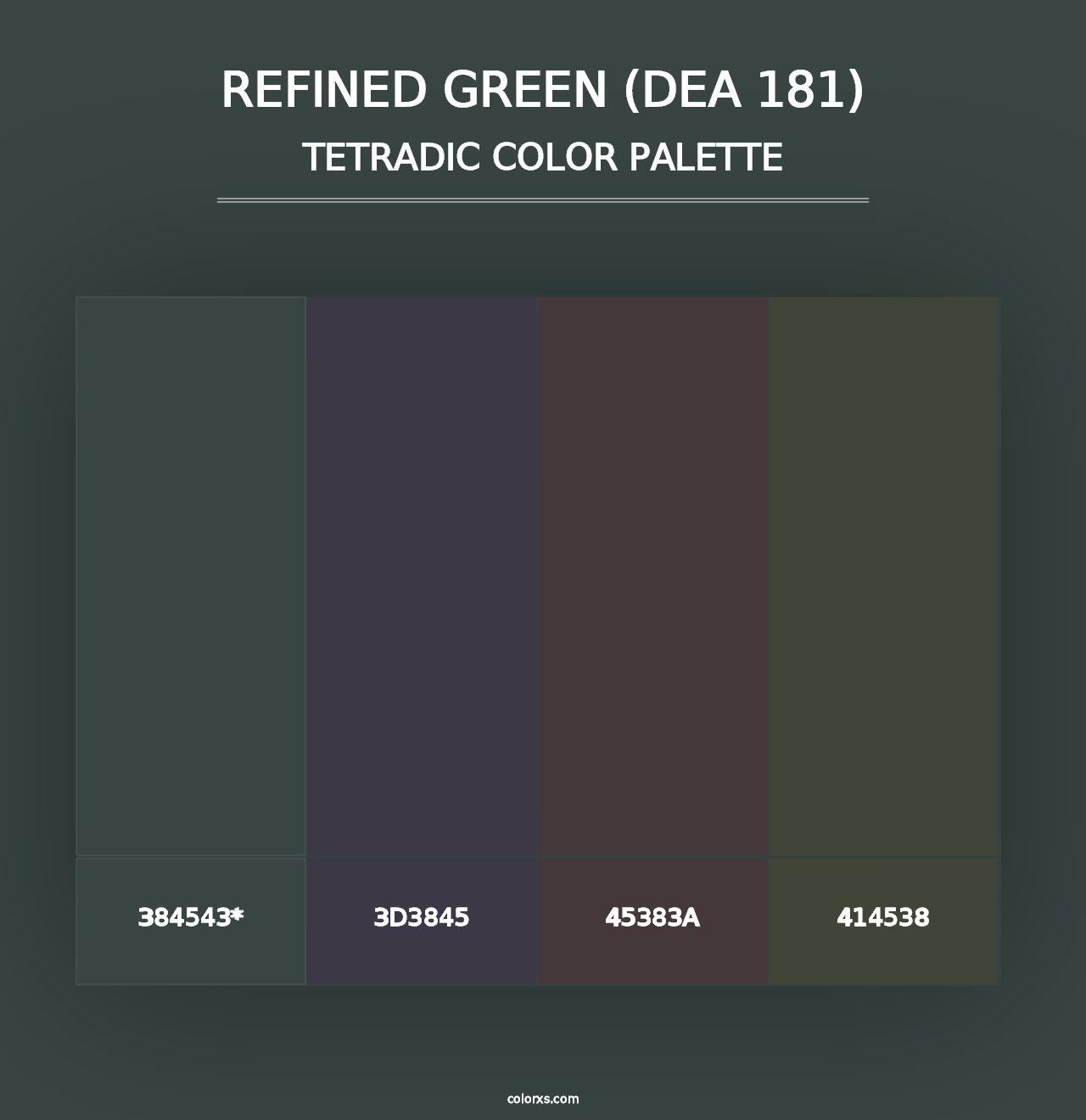 Refined Green (DEA 181) - Tetradic Color Palette