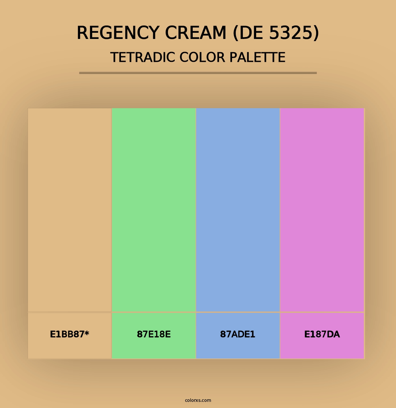 Regency Cream (DE 5325) - Tetradic Color Palette