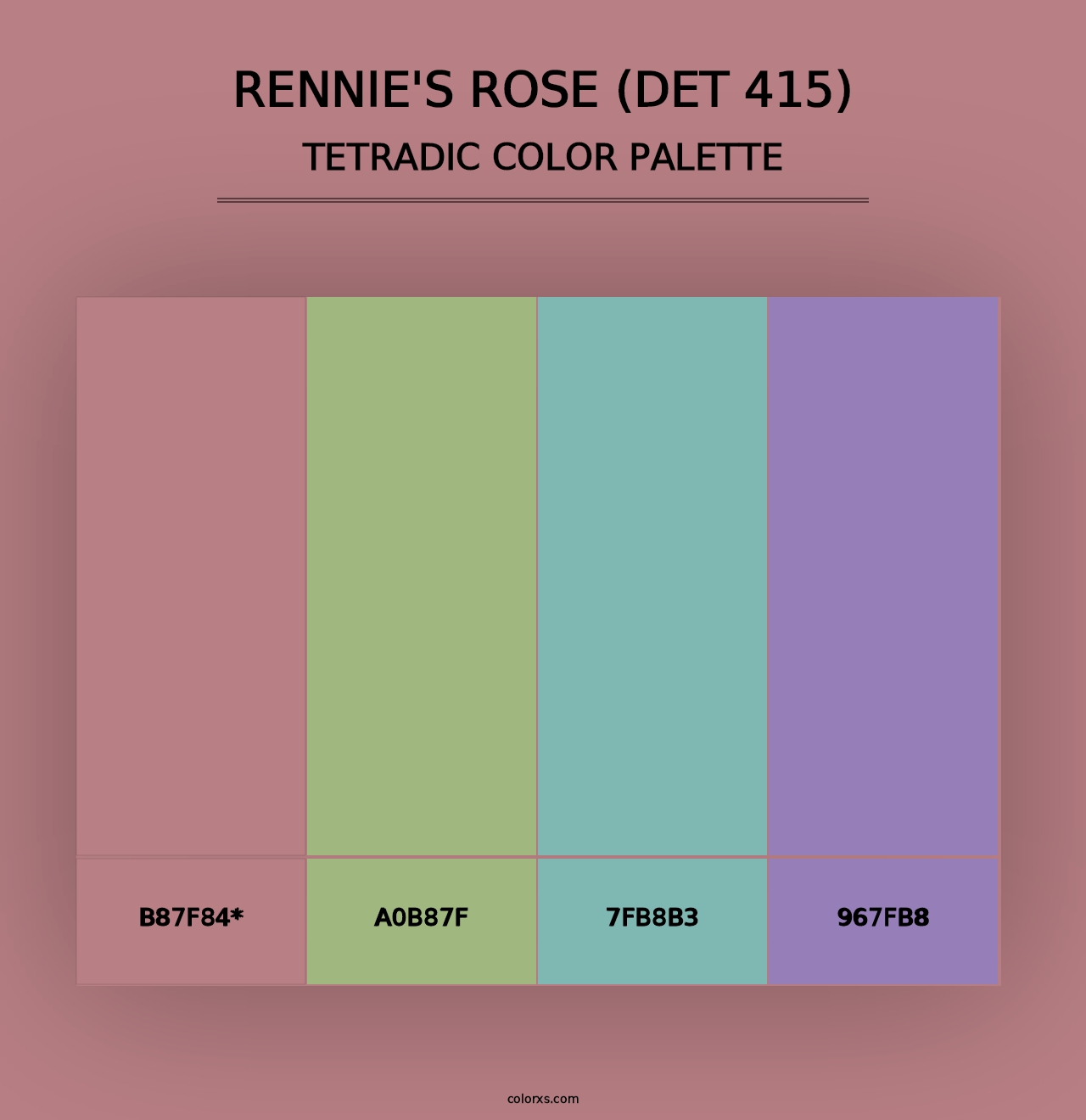 Rennie's Rose (DET 415) - Tetradic Color Palette