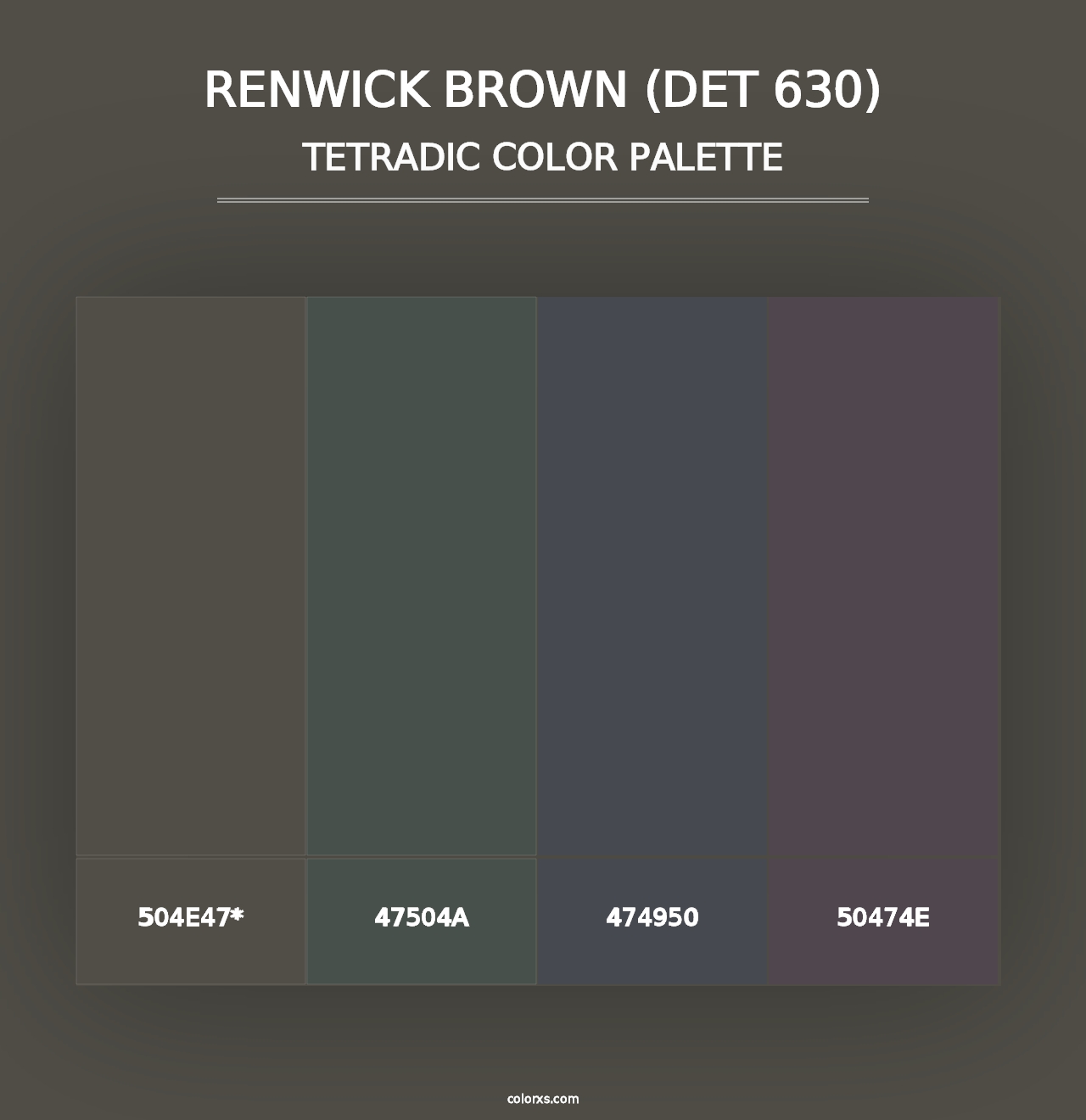 Renwick Brown (DET 630) - Tetradic Color Palette