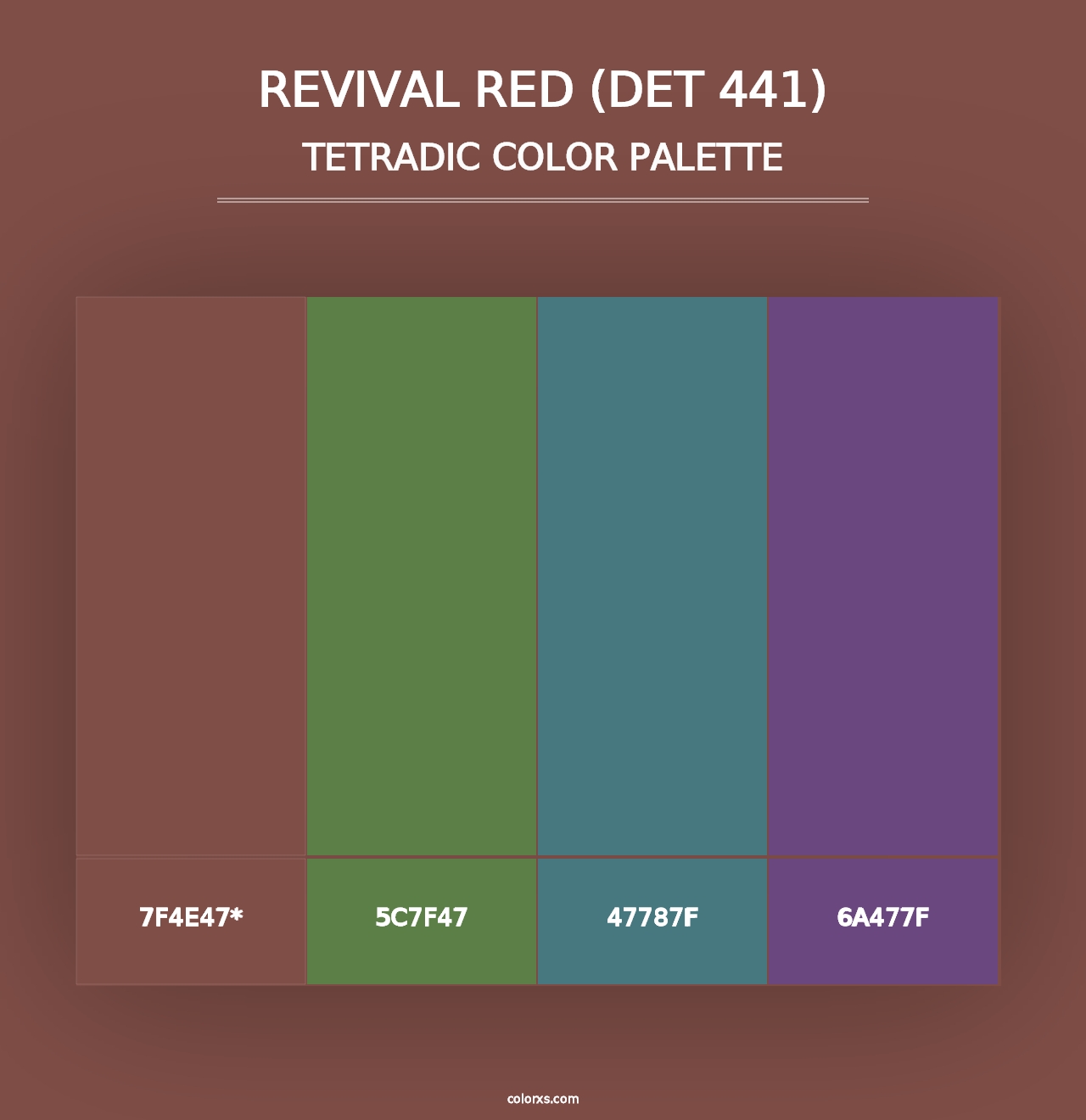 Revival Red (DET 441) - Tetradic Color Palette