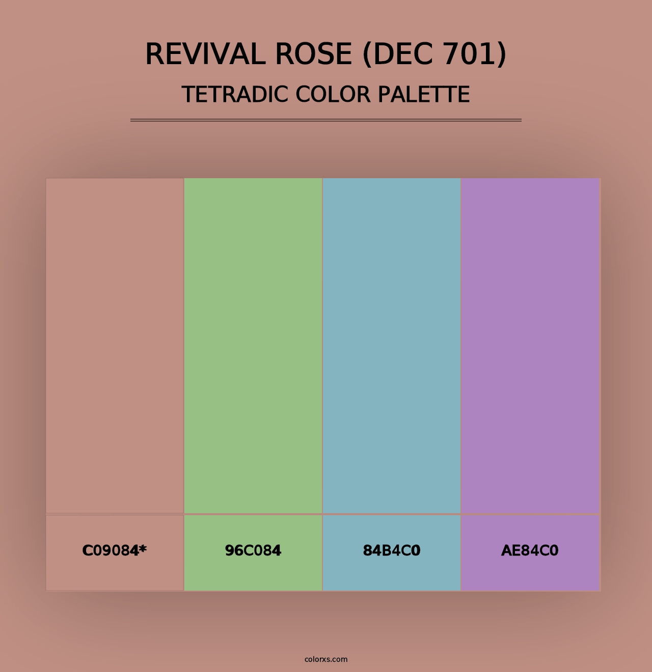 Revival Rose (DEC 701) - Tetradic Color Palette