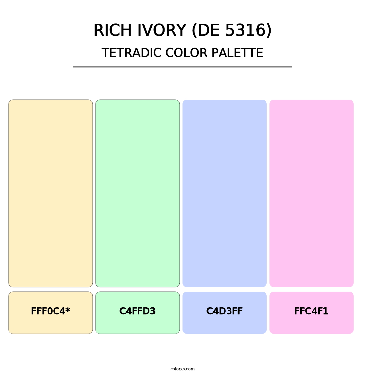 Rich Ivory (DE 5316) - Tetradic Color Palette