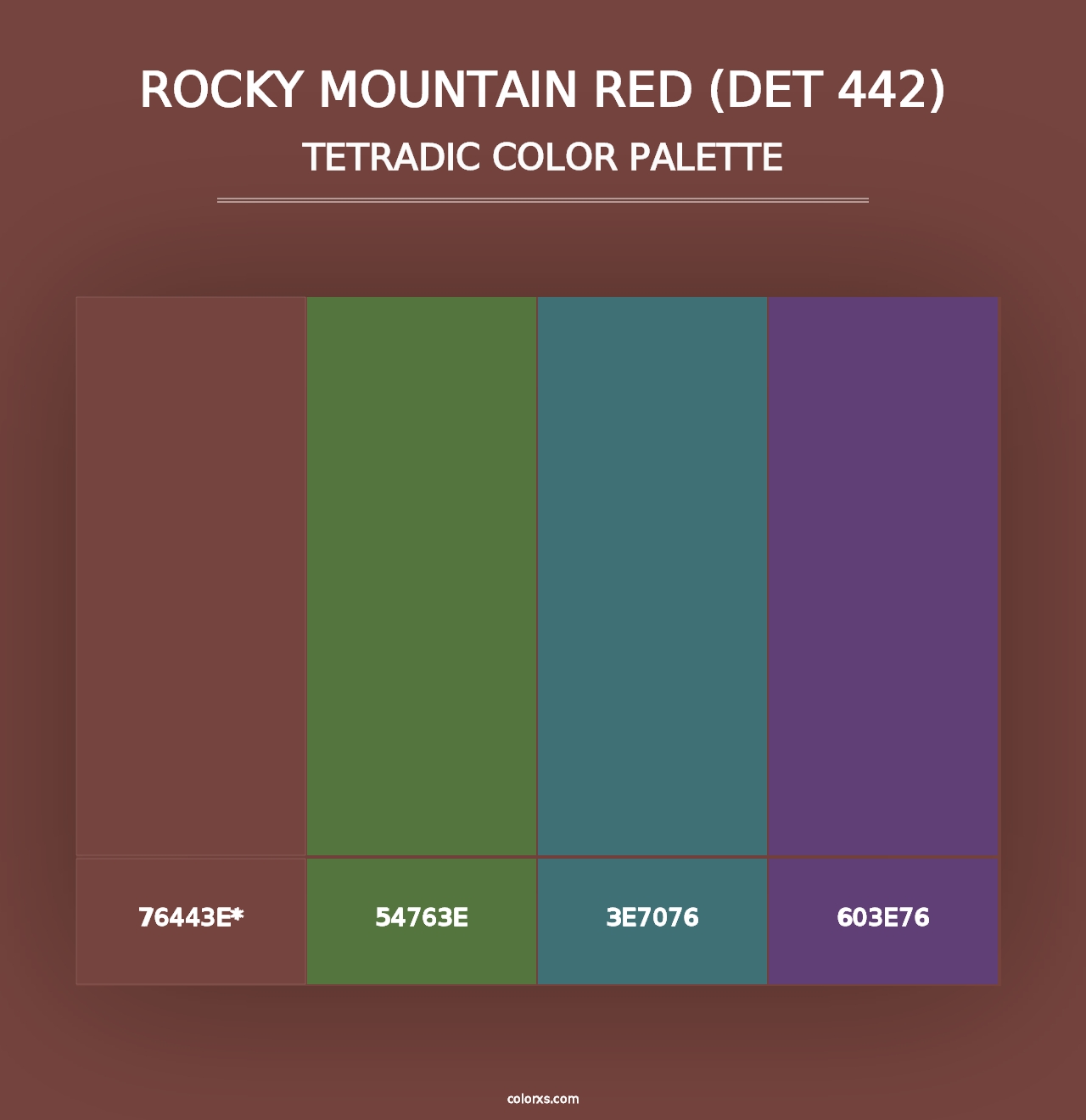 Rocky Mountain Red (DET 442) - Tetradic Color Palette