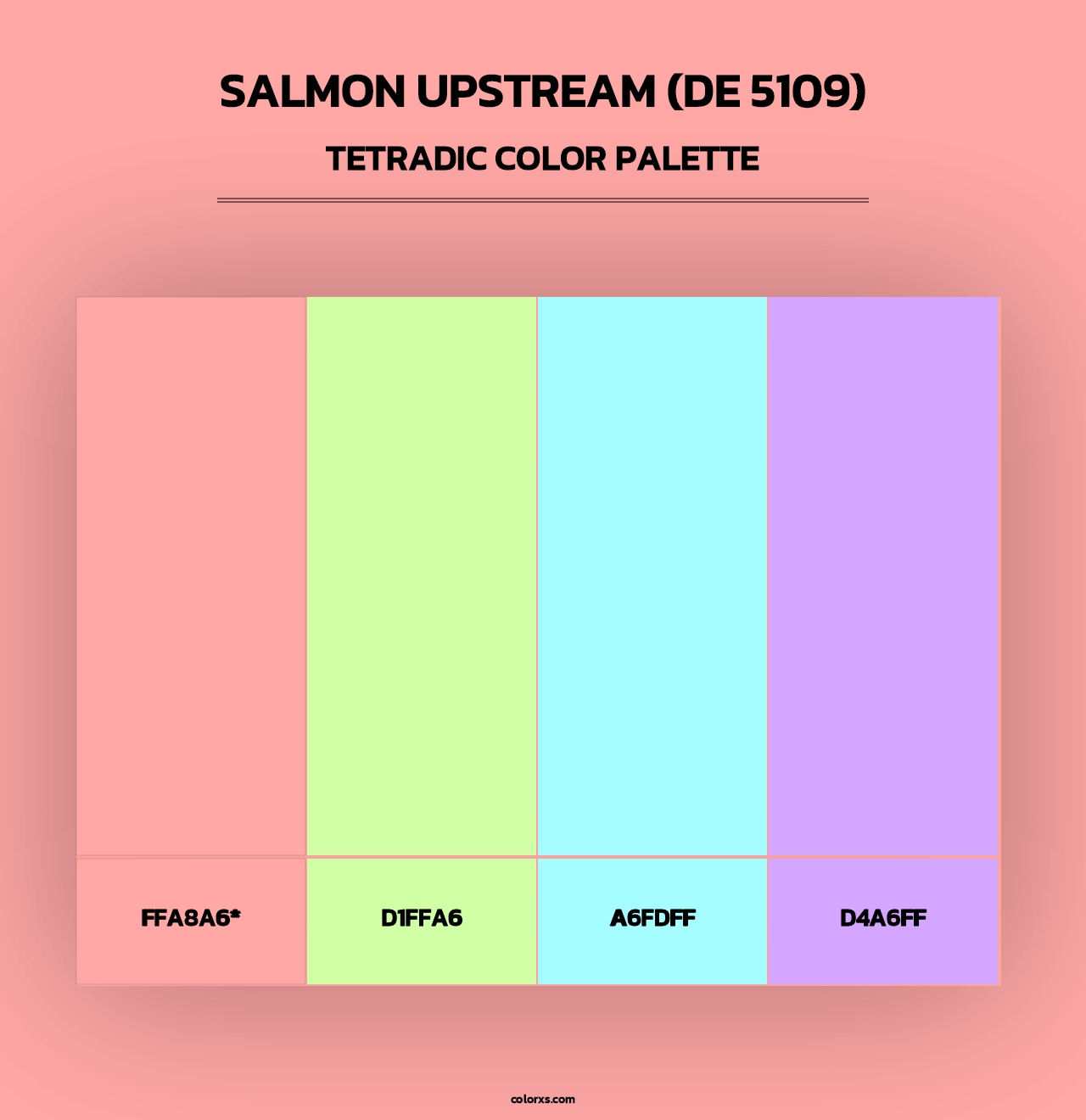 Salmon Upstream (DE 5109) - Tetradic Color Palette