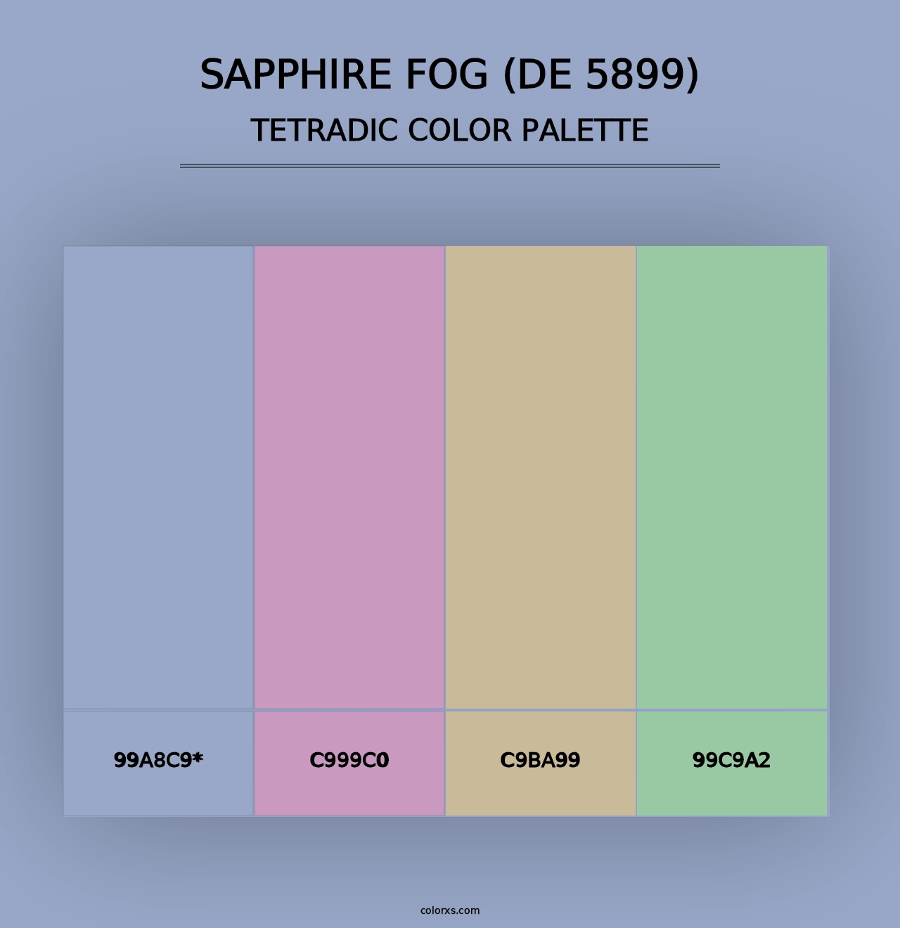 Sapphire Fog (DE 5899) - Tetradic Color Palette