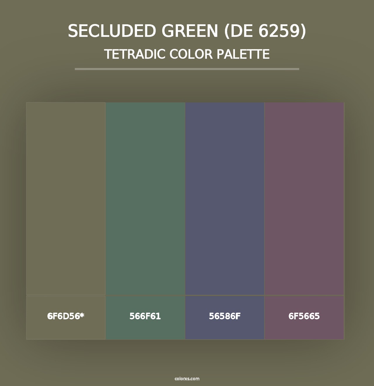 Secluded Green (DE 6259) - Tetradic Color Palette