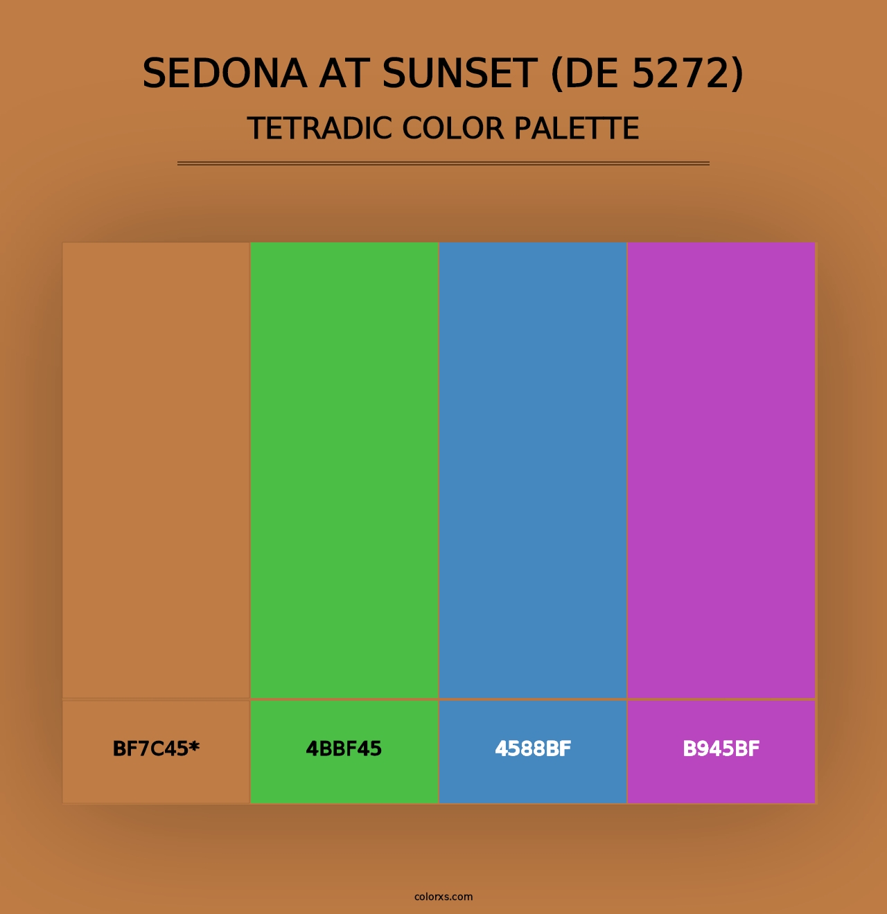 Sedona at Sunset (DE 5272) - Tetradic Color Palette