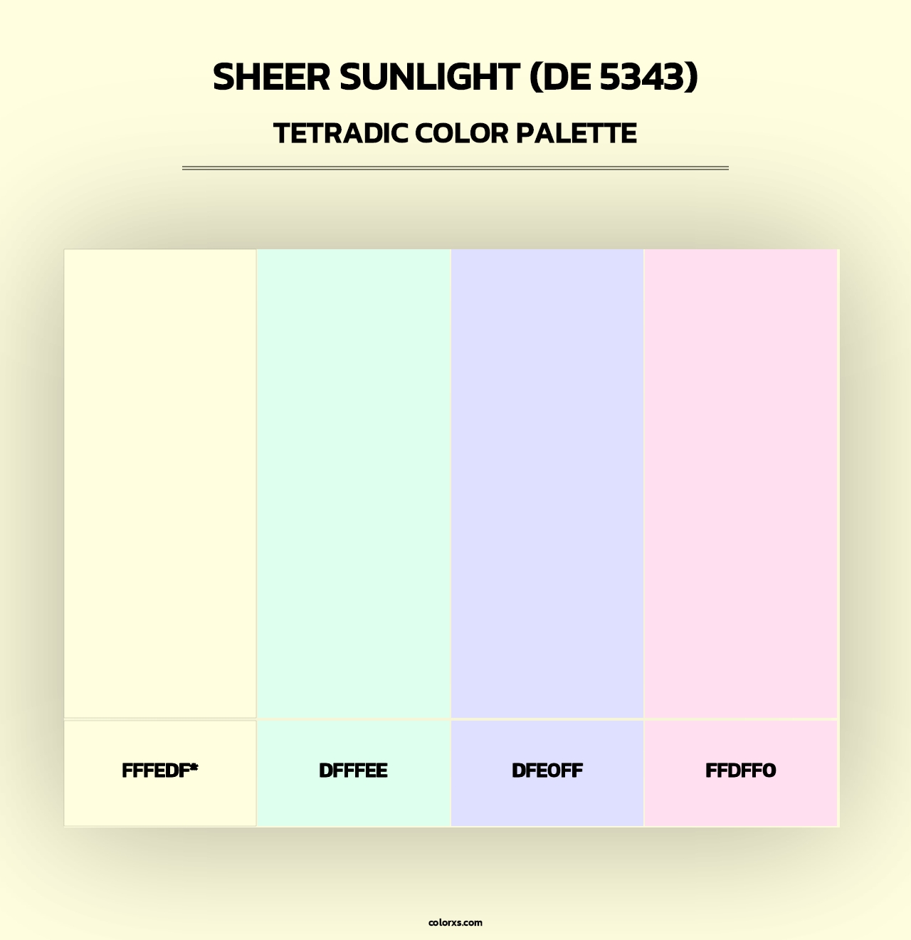 Sheer Sunlight (DE 5343) - Tetradic Color Palette