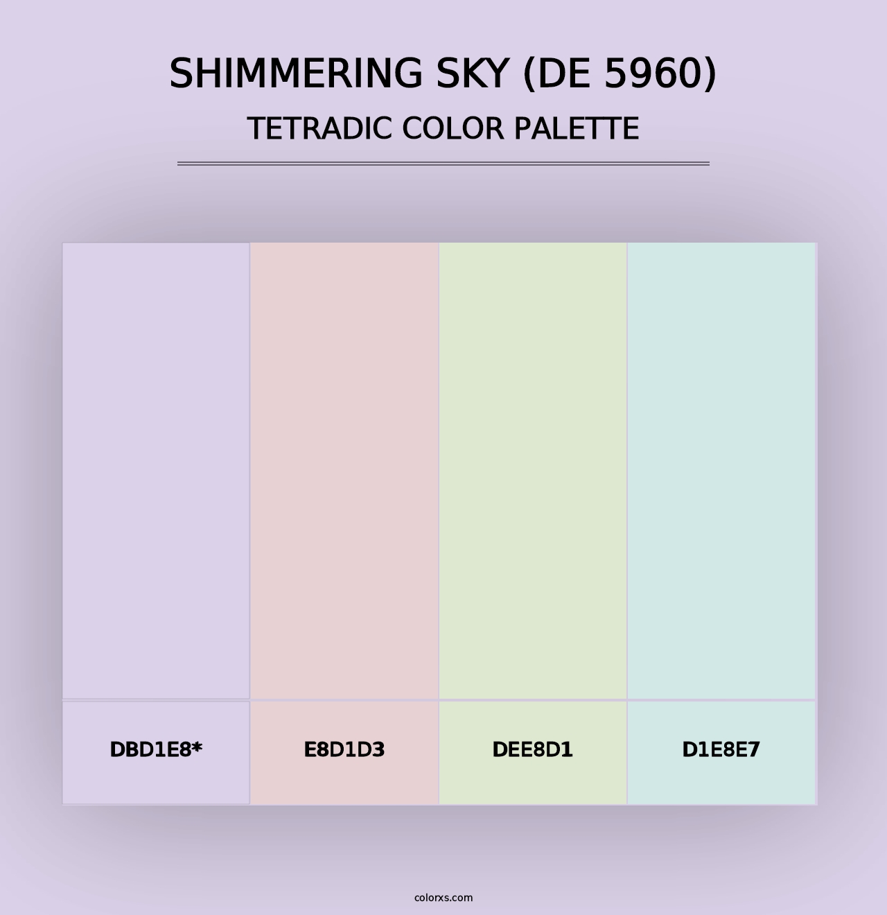 Shimmering Sky (DE 5960) - Tetradic Color Palette