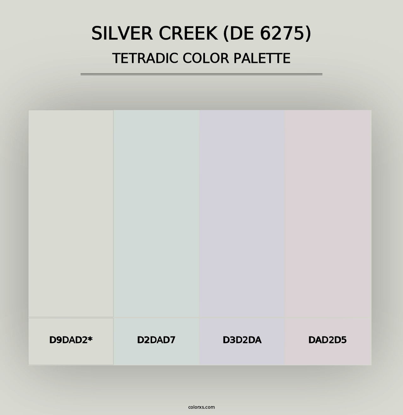 Silver Creek (DE 6275) - Tetradic Color Palette