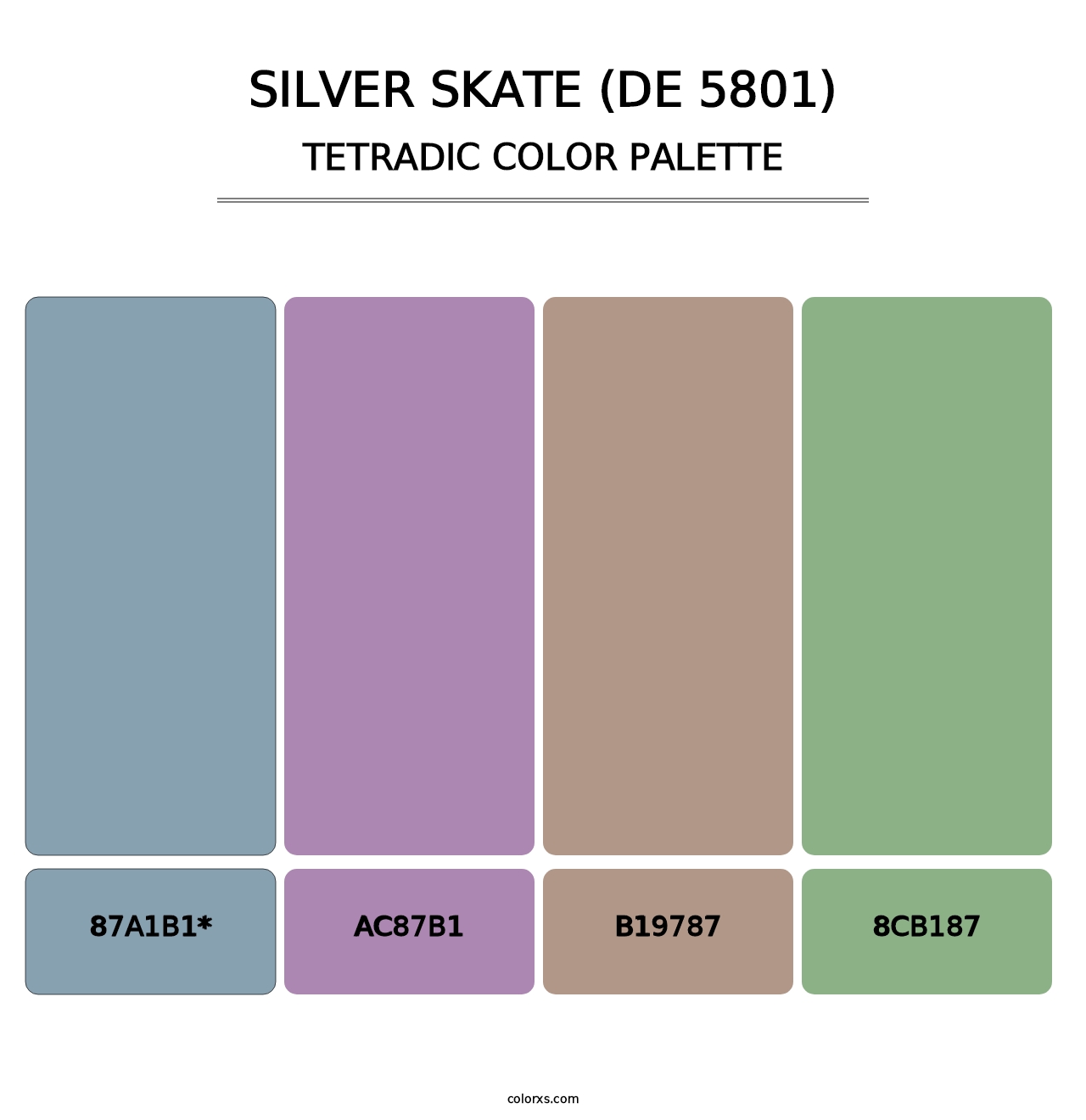 Silver Skate (DE 5801) - Tetradic Color Palette