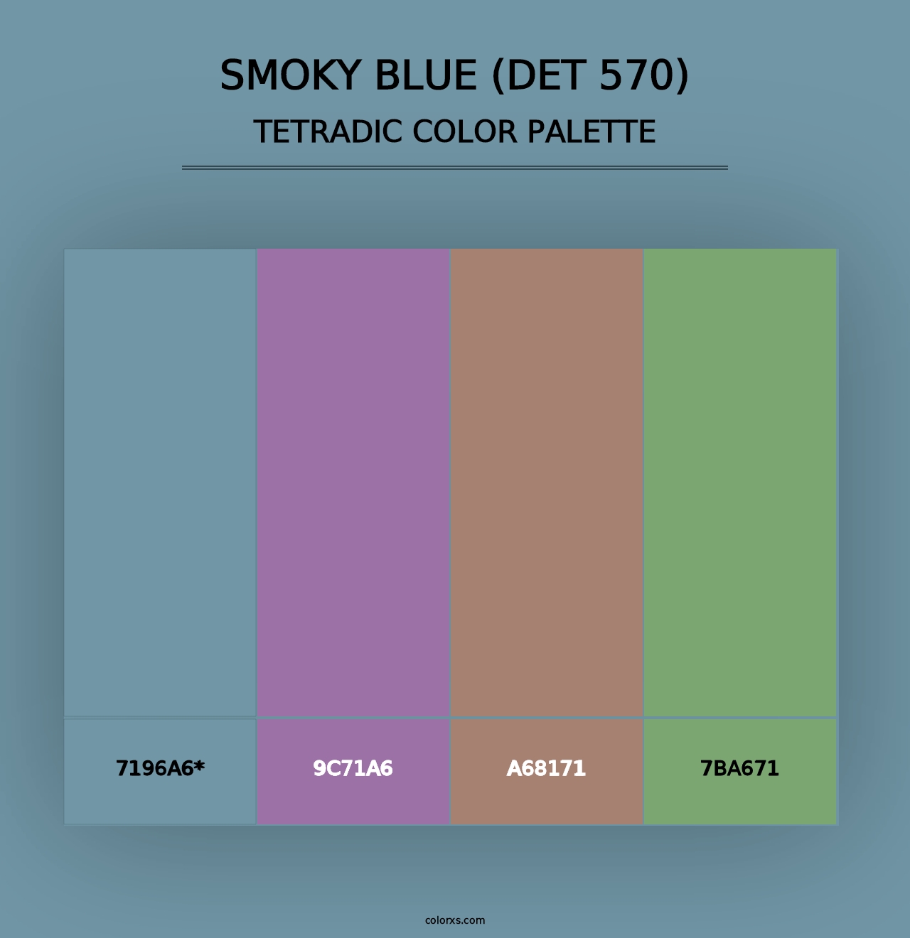 Smoky Blue (DET 570) - Tetradic Color Palette