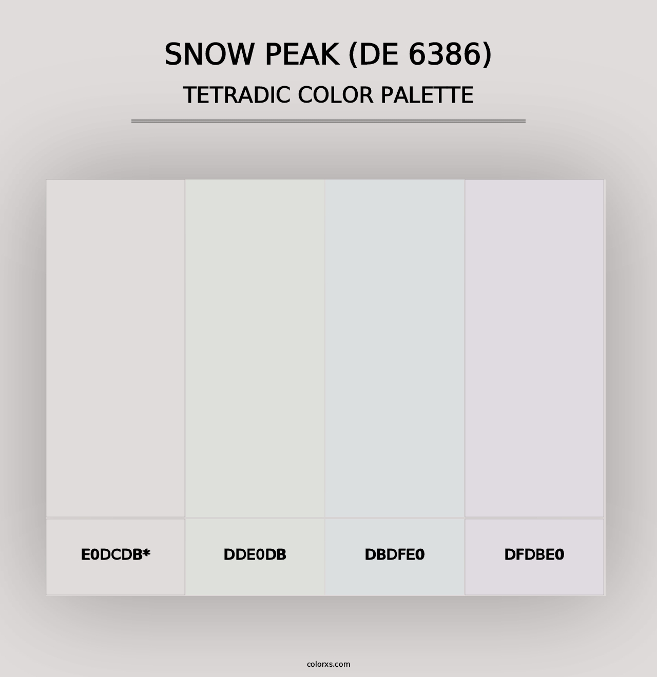 Snow Peak (DE 6386) - Tetradic Color Palette