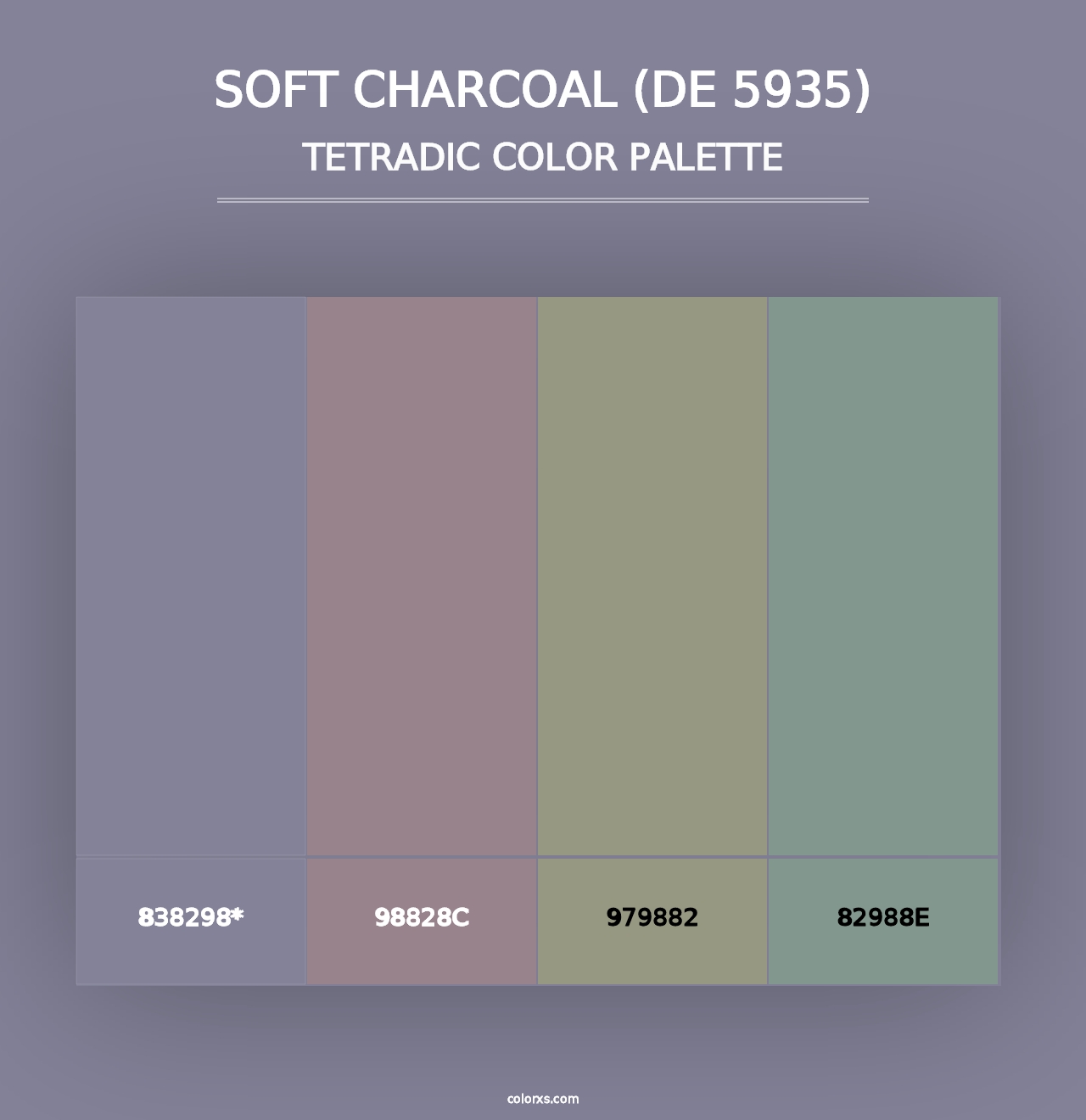 Soft Charcoal (DE 5935) - Tetradic Color Palette