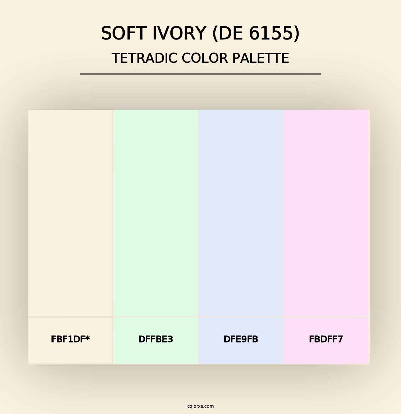 Soft Ivory (DE 6155) - Tetradic Color Palette