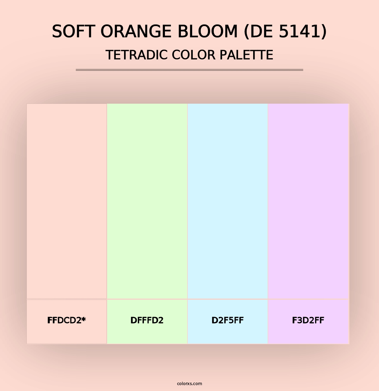 Soft Orange Bloom (DE 5141) - Tetradic Color Palette