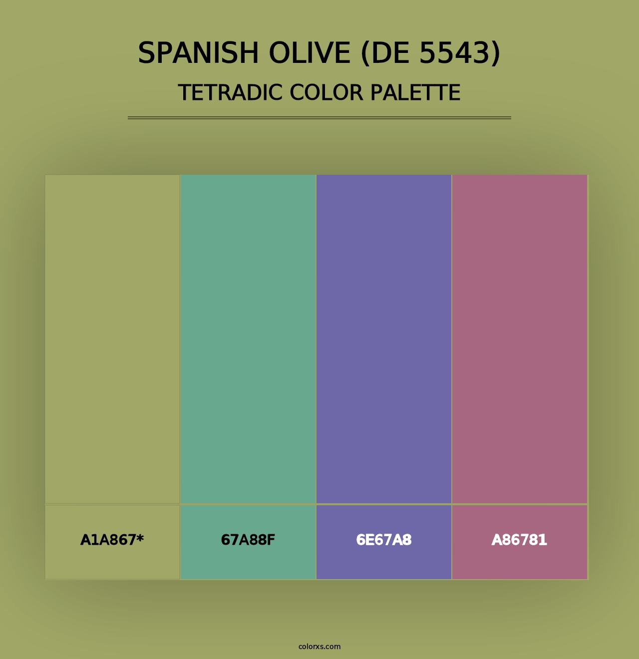 Spanish Olive (DE 5543) - Tetradic Color Palette