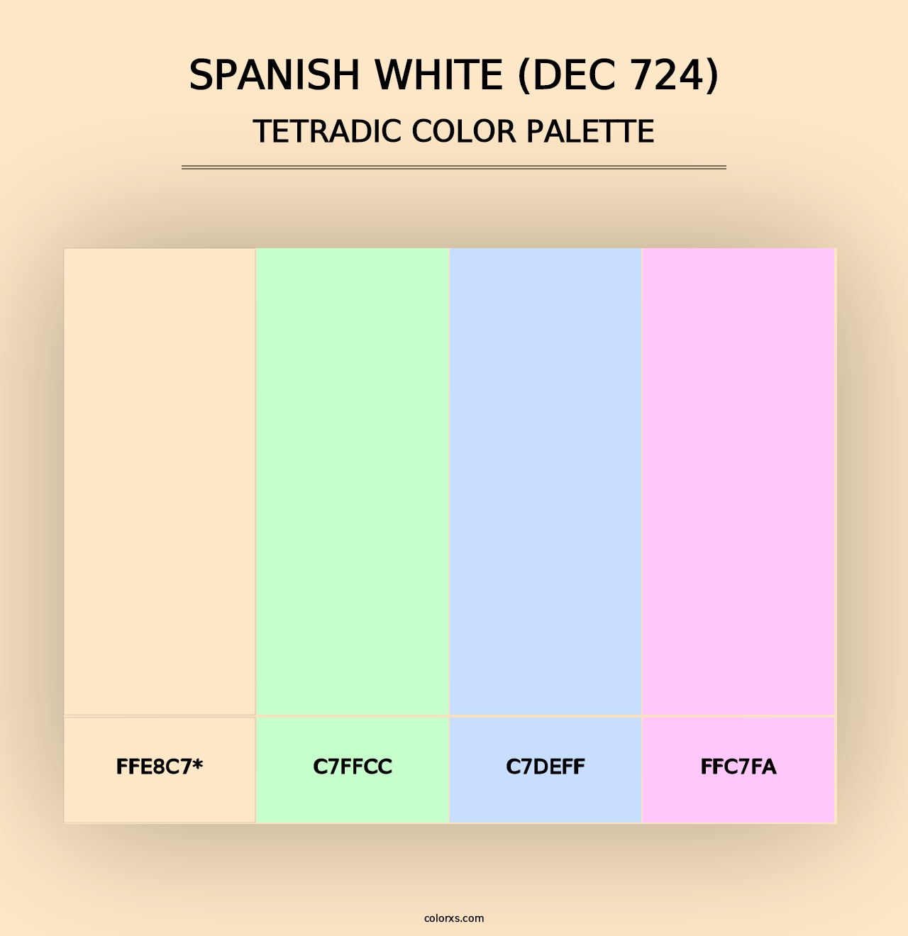 Spanish White (DEC 724) - Tetradic Color Palette