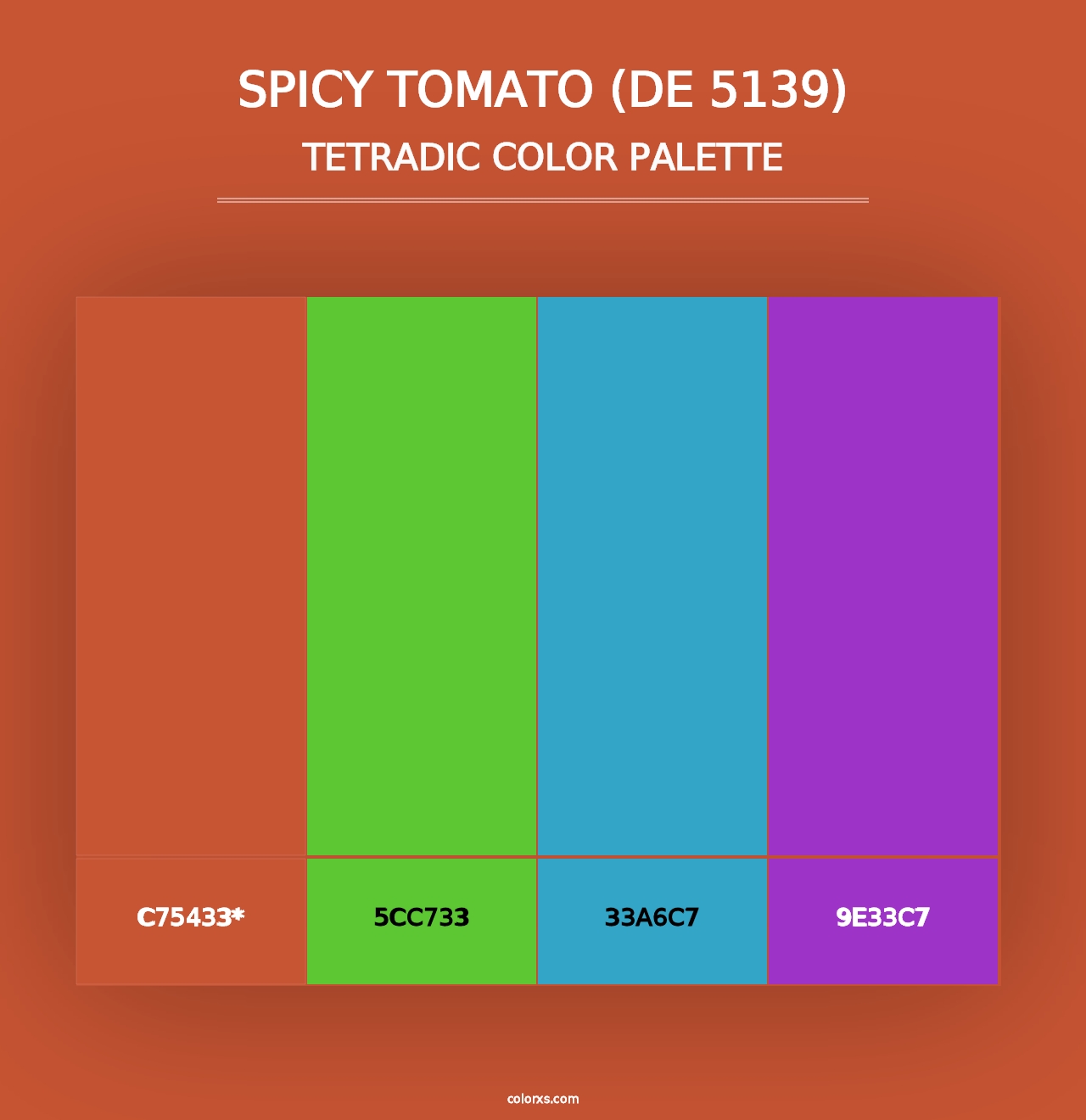 Spicy Tomato (DE 5139) - Tetradic Color Palette