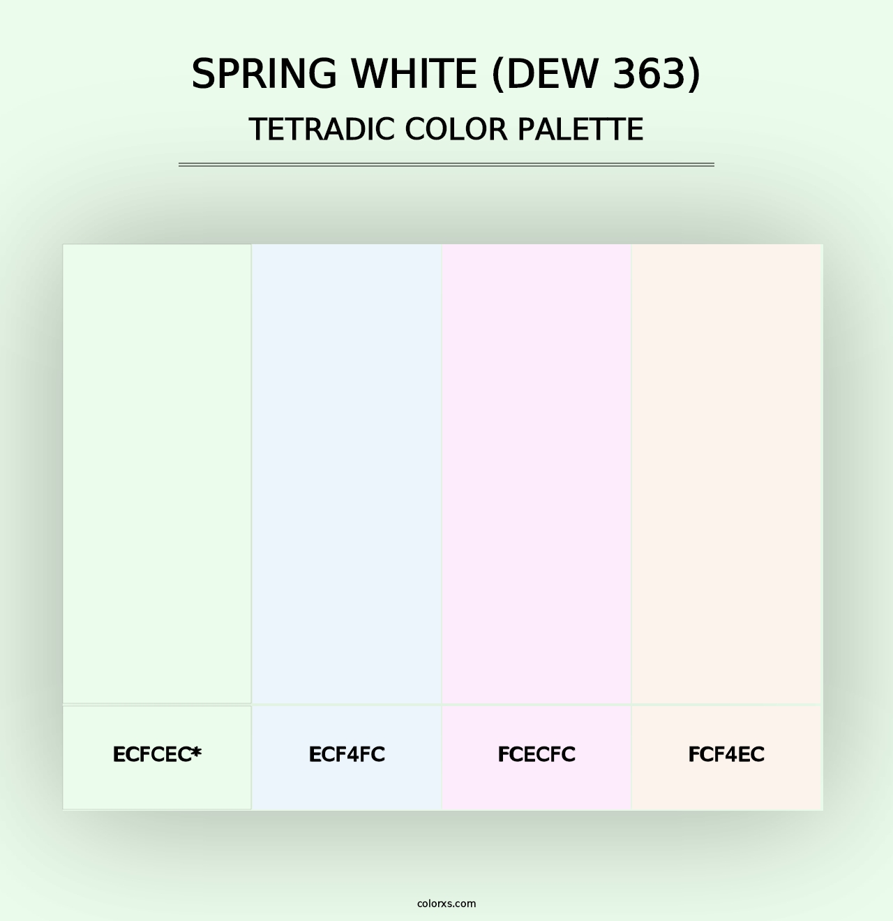 Spring White (DEW 363) - Tetradic Color Palette