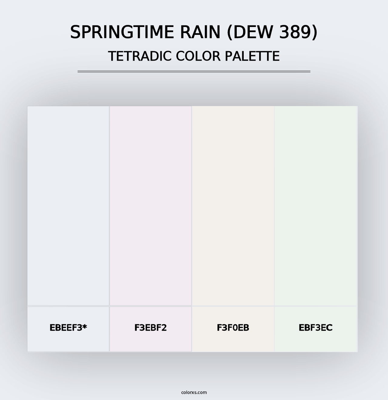 Springtime Rain (DEW 389) - Tetradic Color Palette