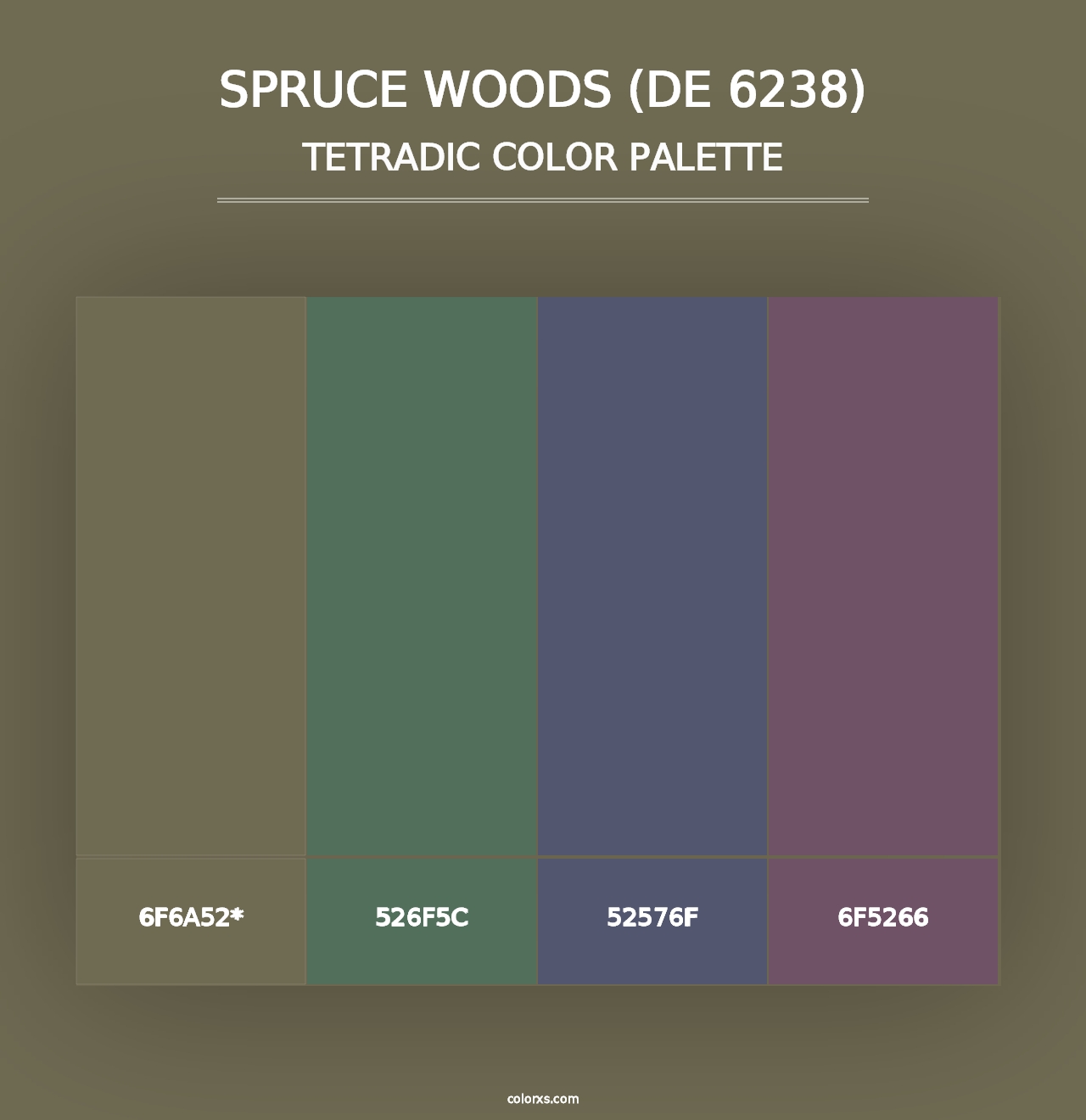 Spruce Woods (DE 6238) - Tetradic Color Palette