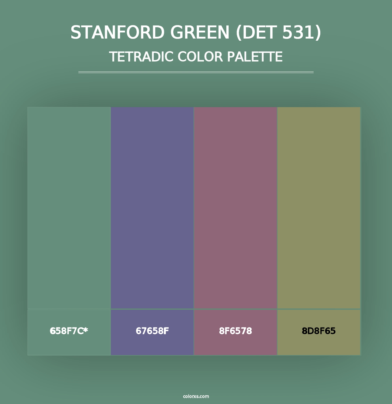 Stanford Green (DET 531) - Tetradic Color Palette