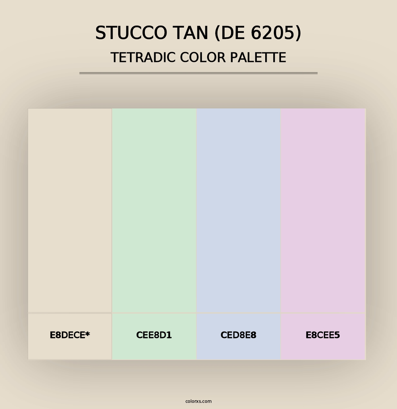 Stucco Tan (DE 6205) - Tetradic Color Palette