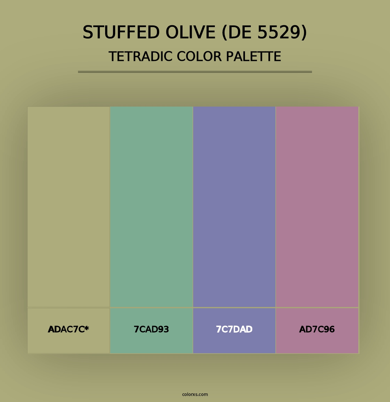 Stuffed Olive (DE 5529) - Tetradic Color Palette