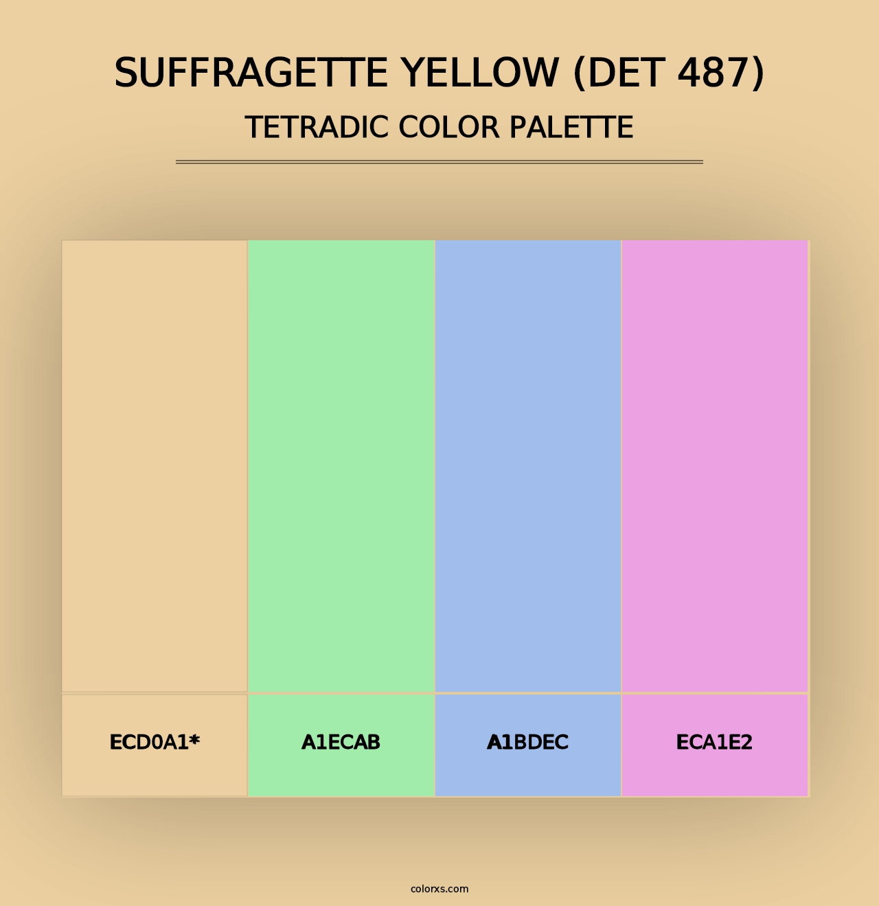 Suffragette Yellow (DET 487) - Tetradic Color Palette