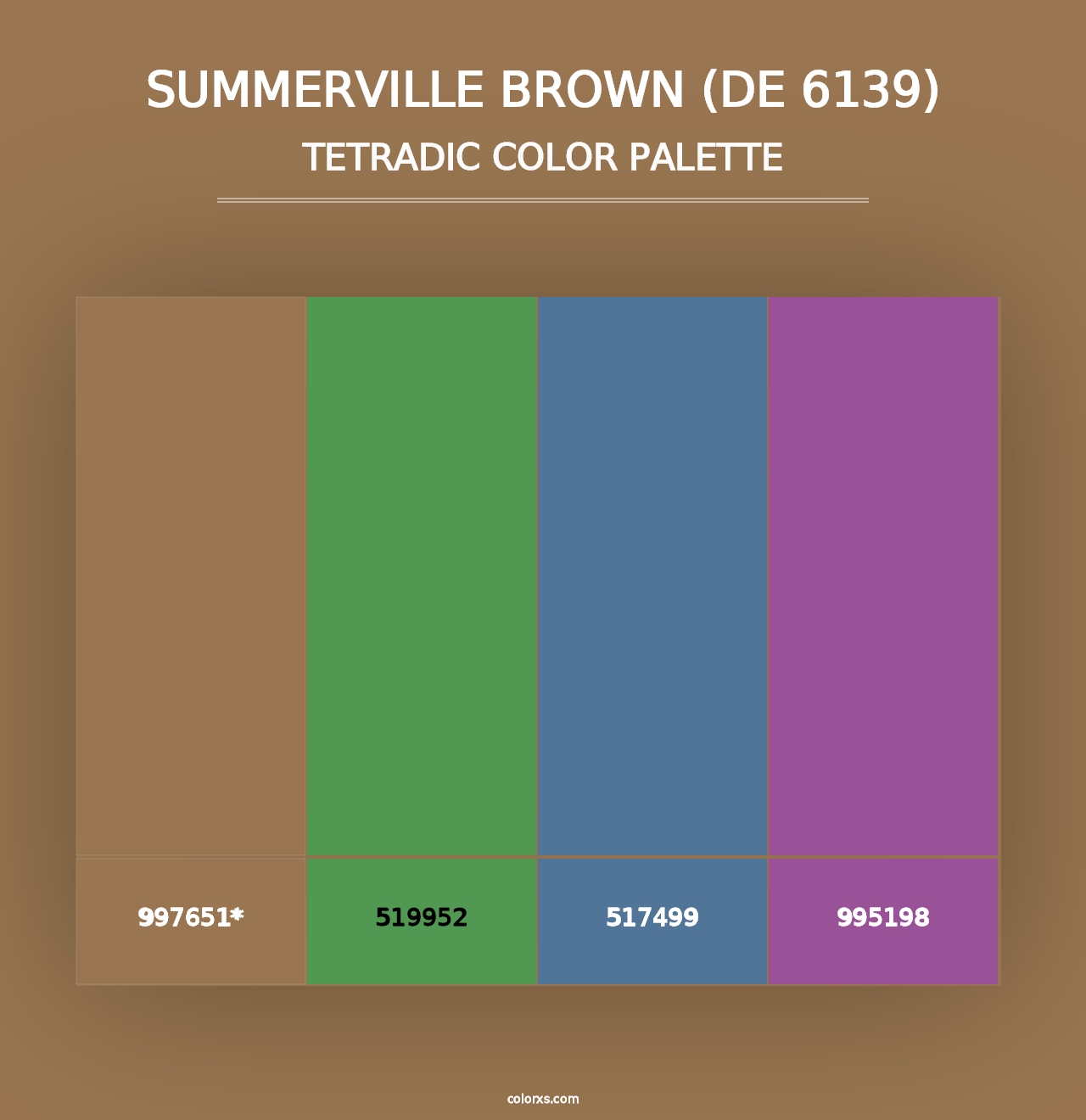 Summerville Brown (DE 6139) - Tetradic Color Palette