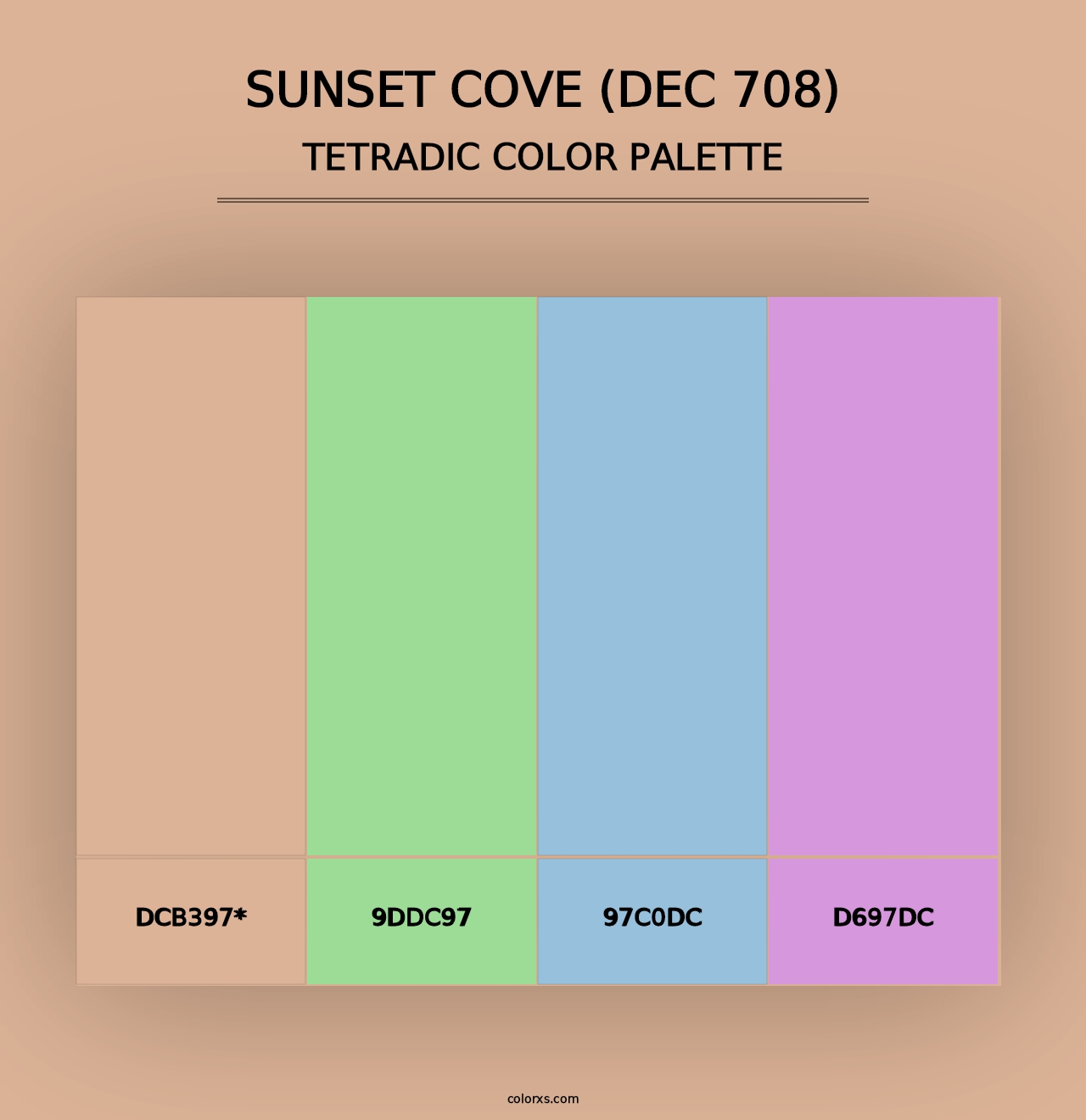 Sunset Cove (DEC 708) - Tetradic Color Palette