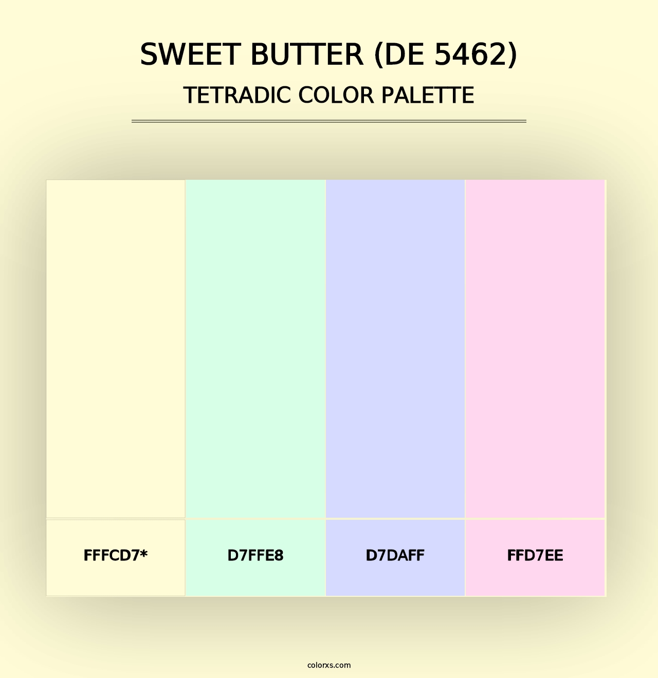 Sweet Butter (DE 5462) - Tetradic Color Palette