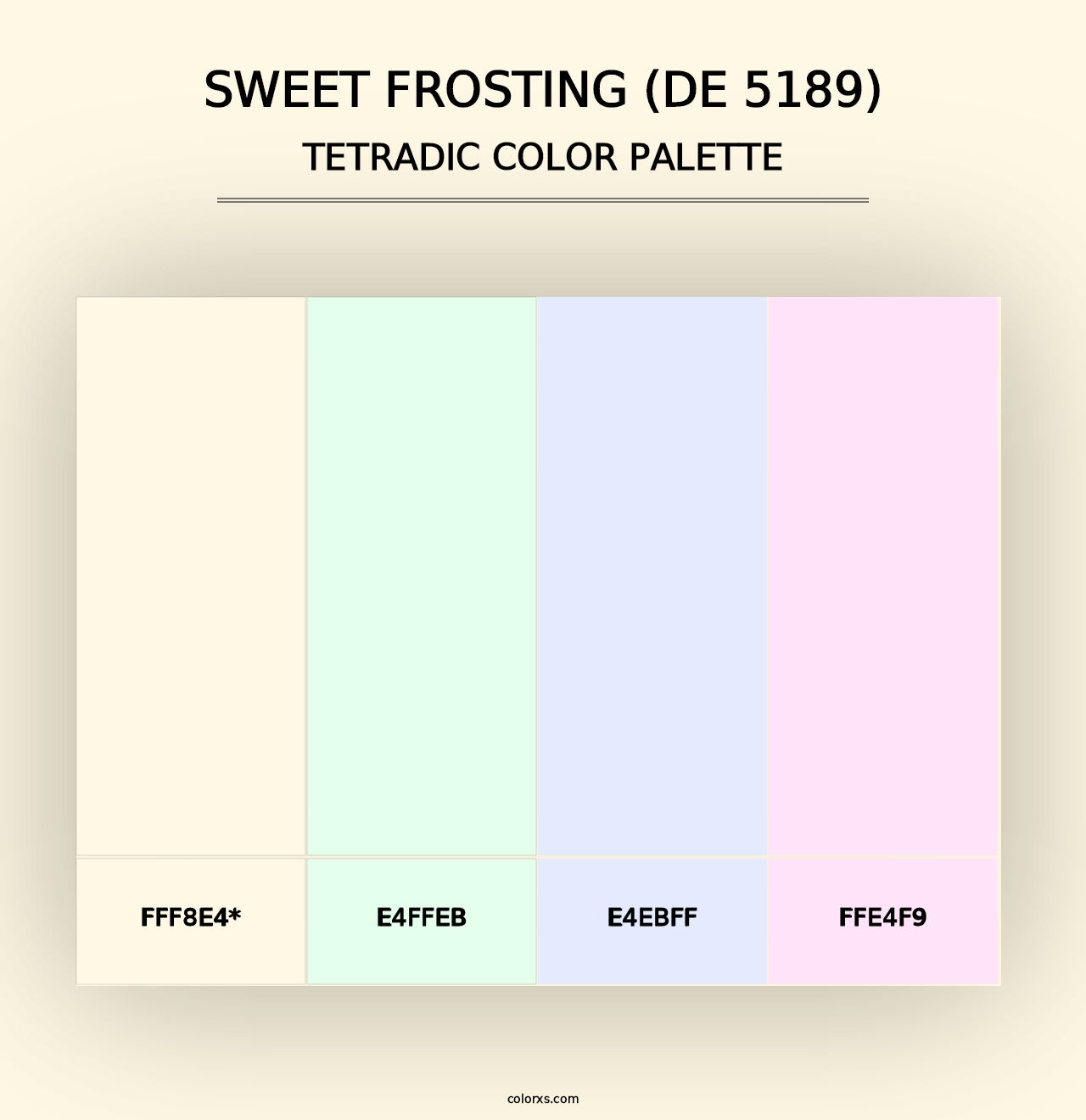 Sweet Frosting (DE 5189) - Tetradic Color Palette