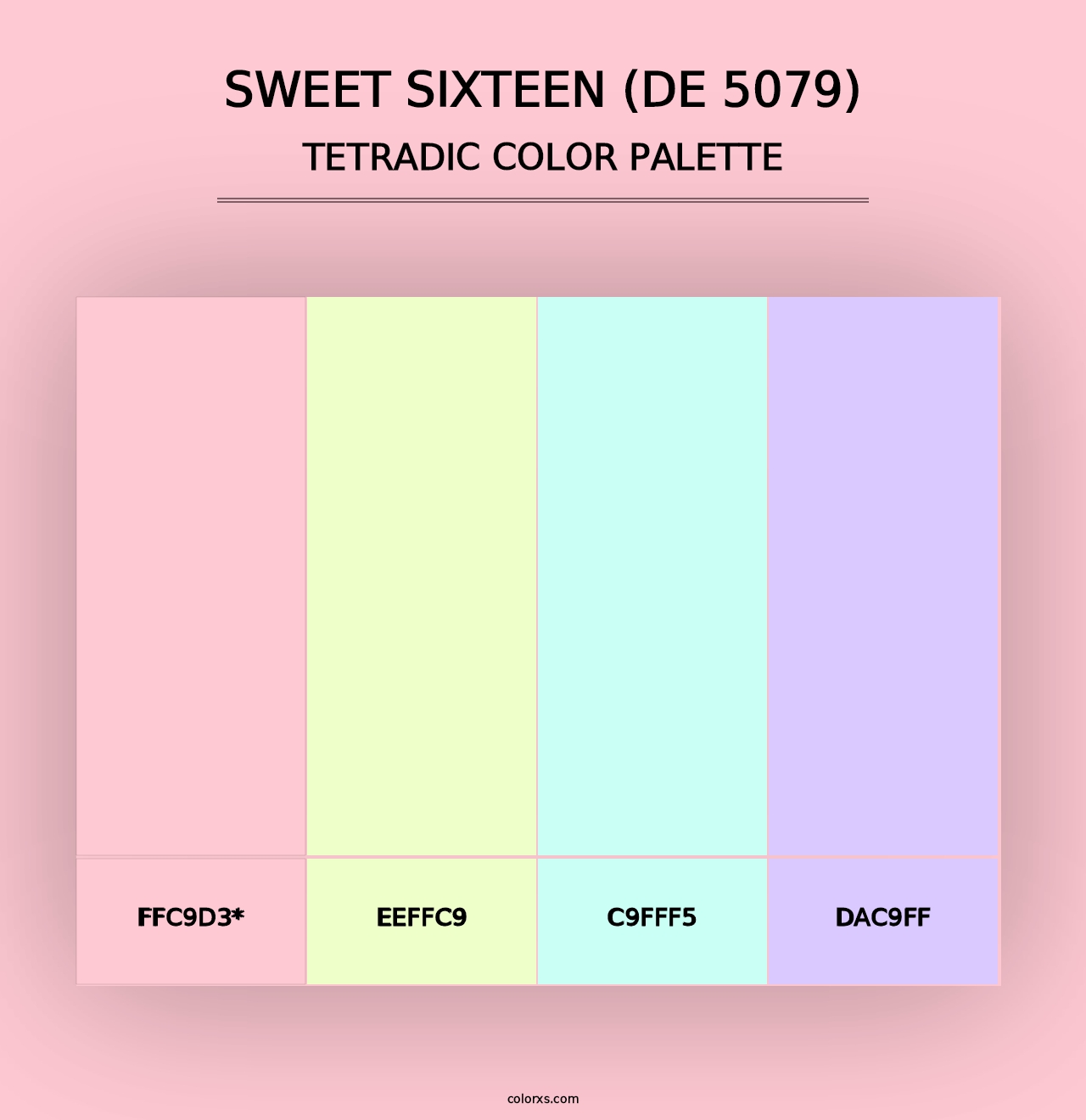 Sweet Sixteen (DE 5079) - Tetradic Color Palette