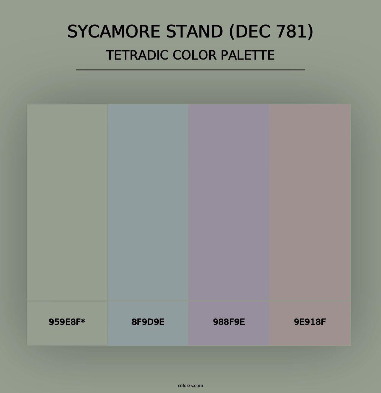 Sycamore Stand (DEC 781) - Tetradic Color Palette