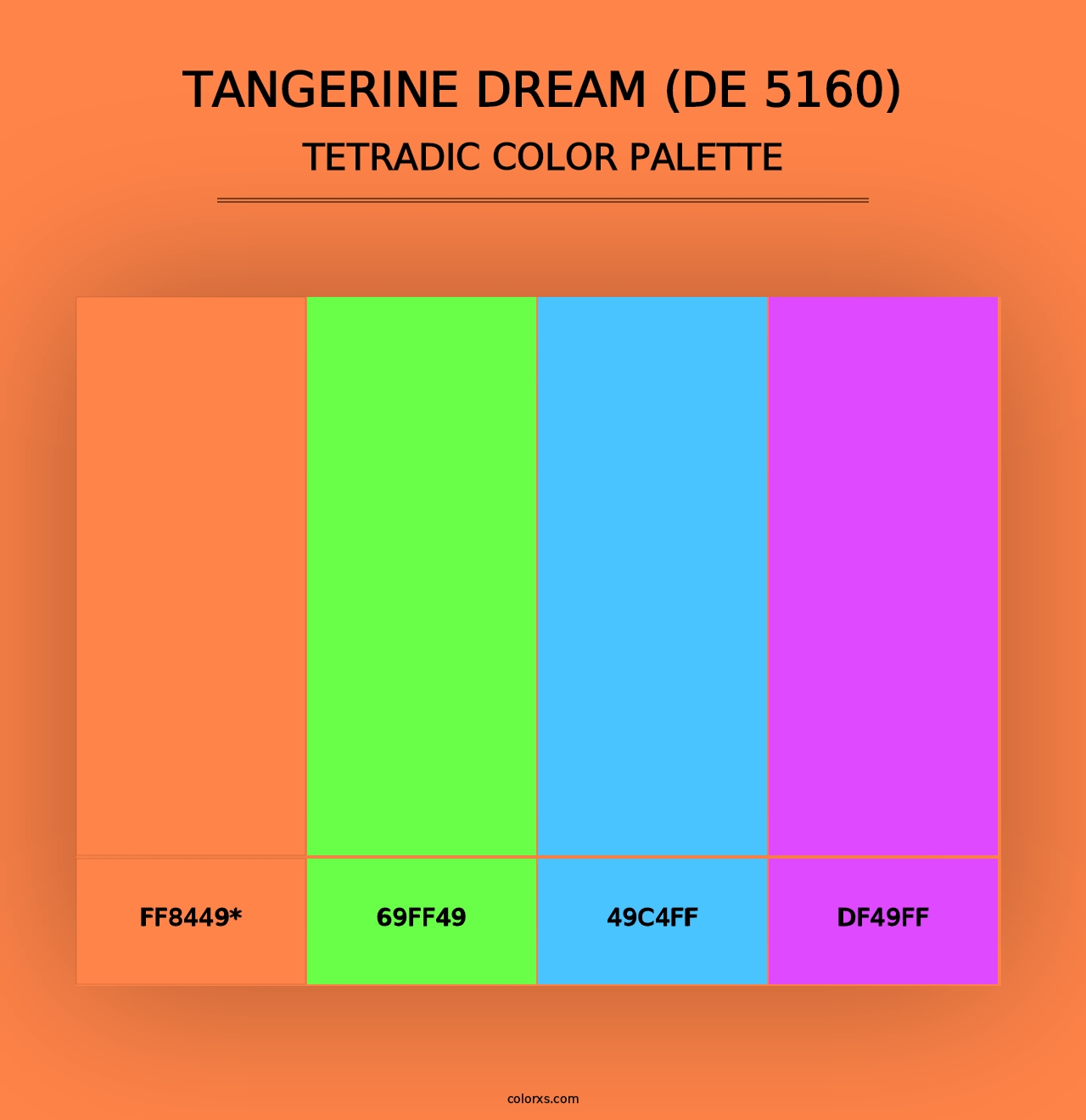 Tangerine Dream (DE 5160) - Tetradic Color Palette