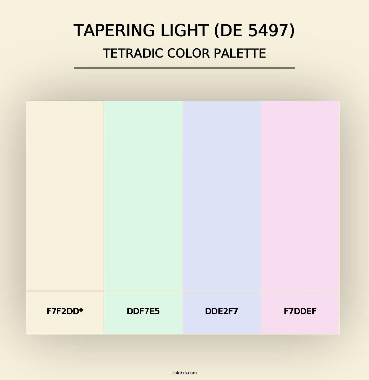 Tapering Light (DE 5497) - Tetradic Color Palette