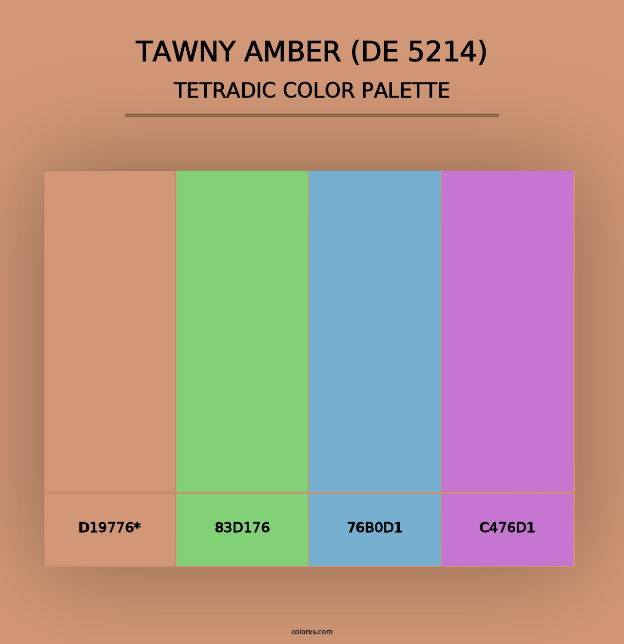 Tawny Amber (DE 5214) - Tetradic Color Palette