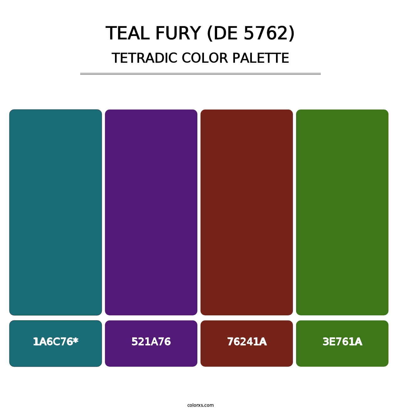 Teal Fury (DE 5762) - Tetradic Color Palette