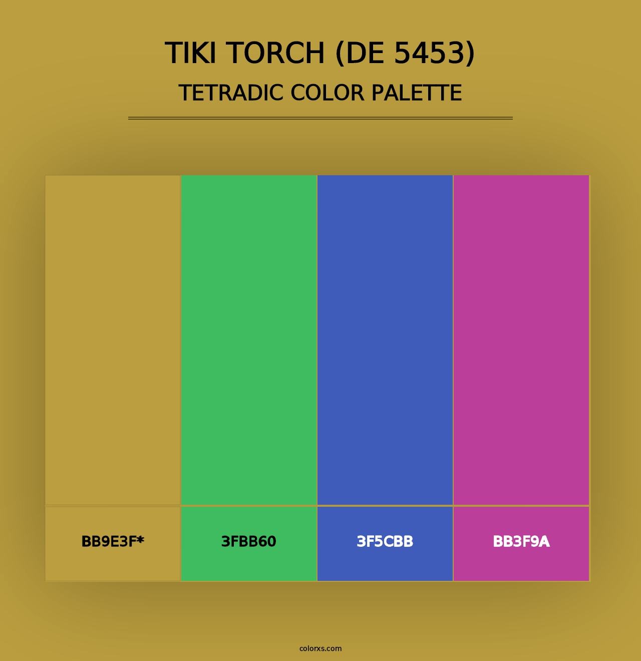 Tiki Torch (DE 5453) - Tetradic Color Palette