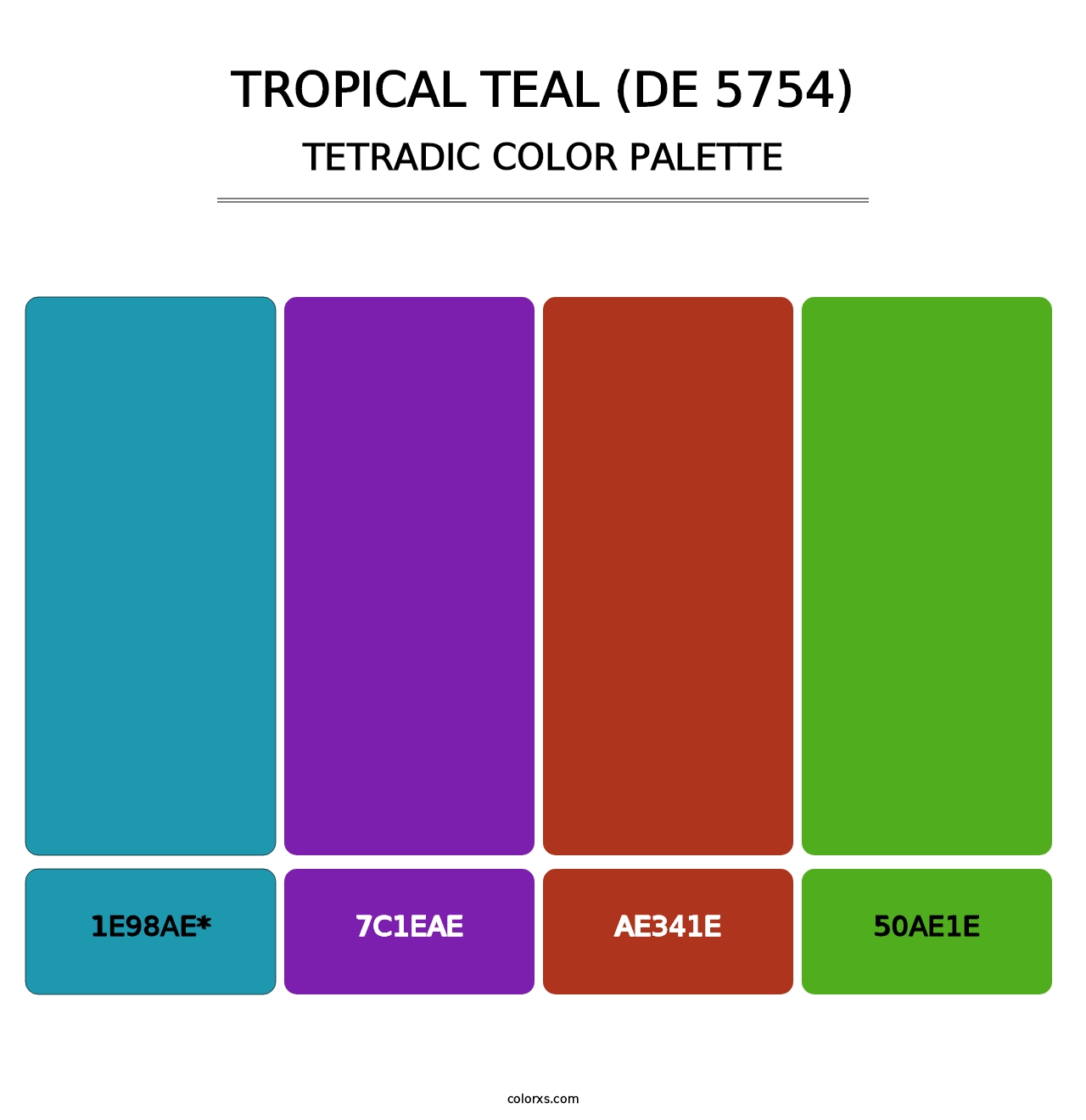 Tropical Teal (DE 5754) - Tetradic Color Palette