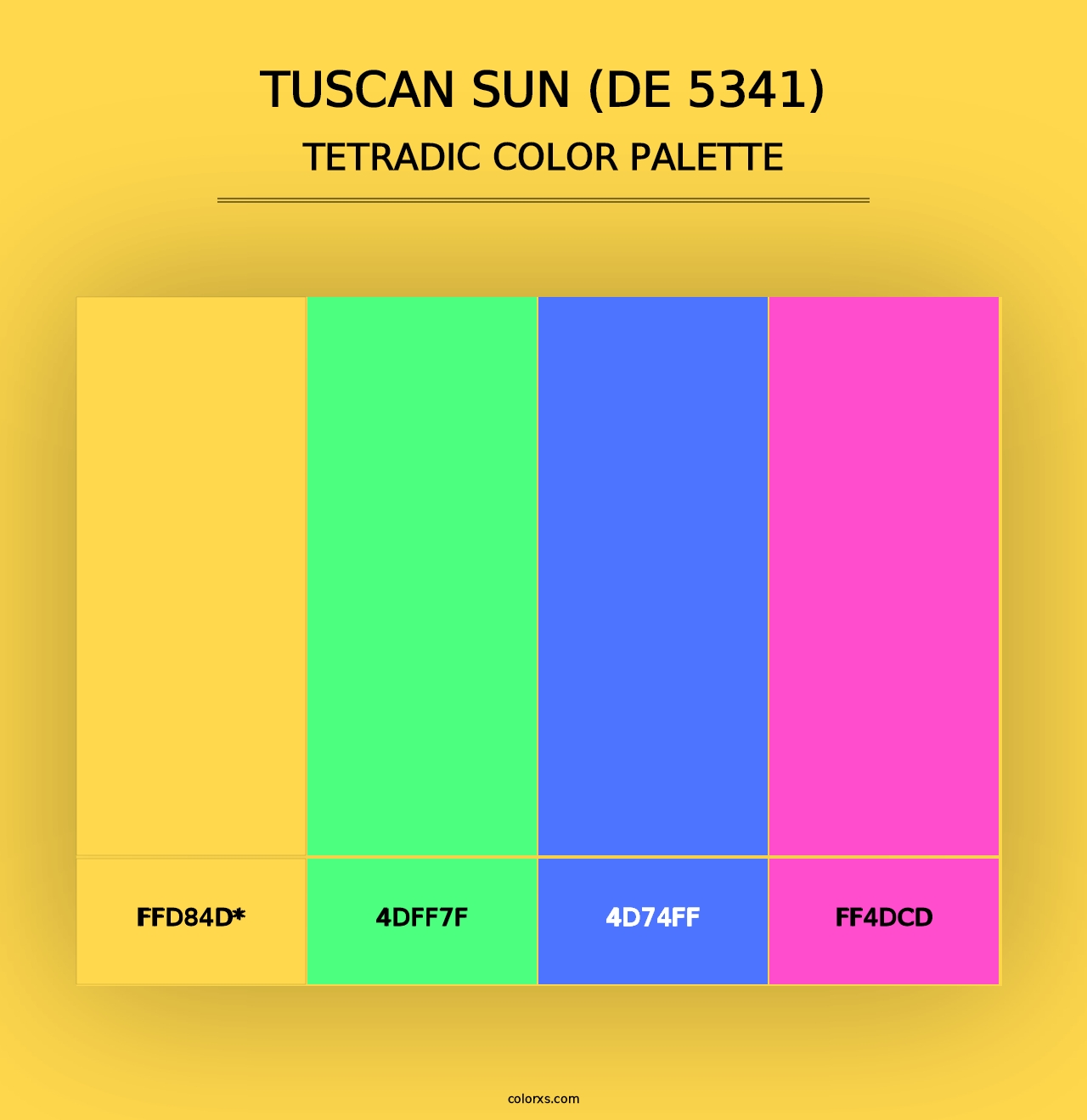 Tuscan Sun (DE 5341) - Tetradic Color Palette